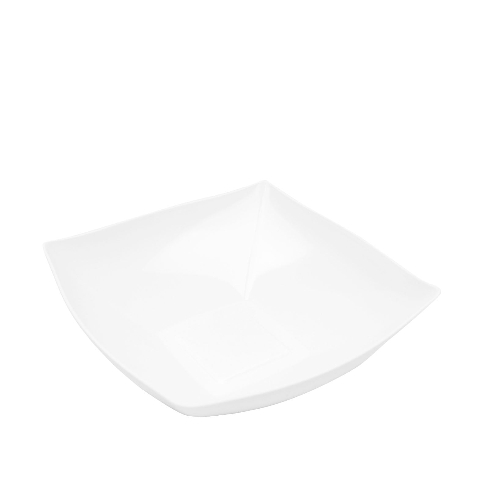 4-Pack White Square Lightweight Medium Disposable 32oz Plastic Serving Bowls for Events