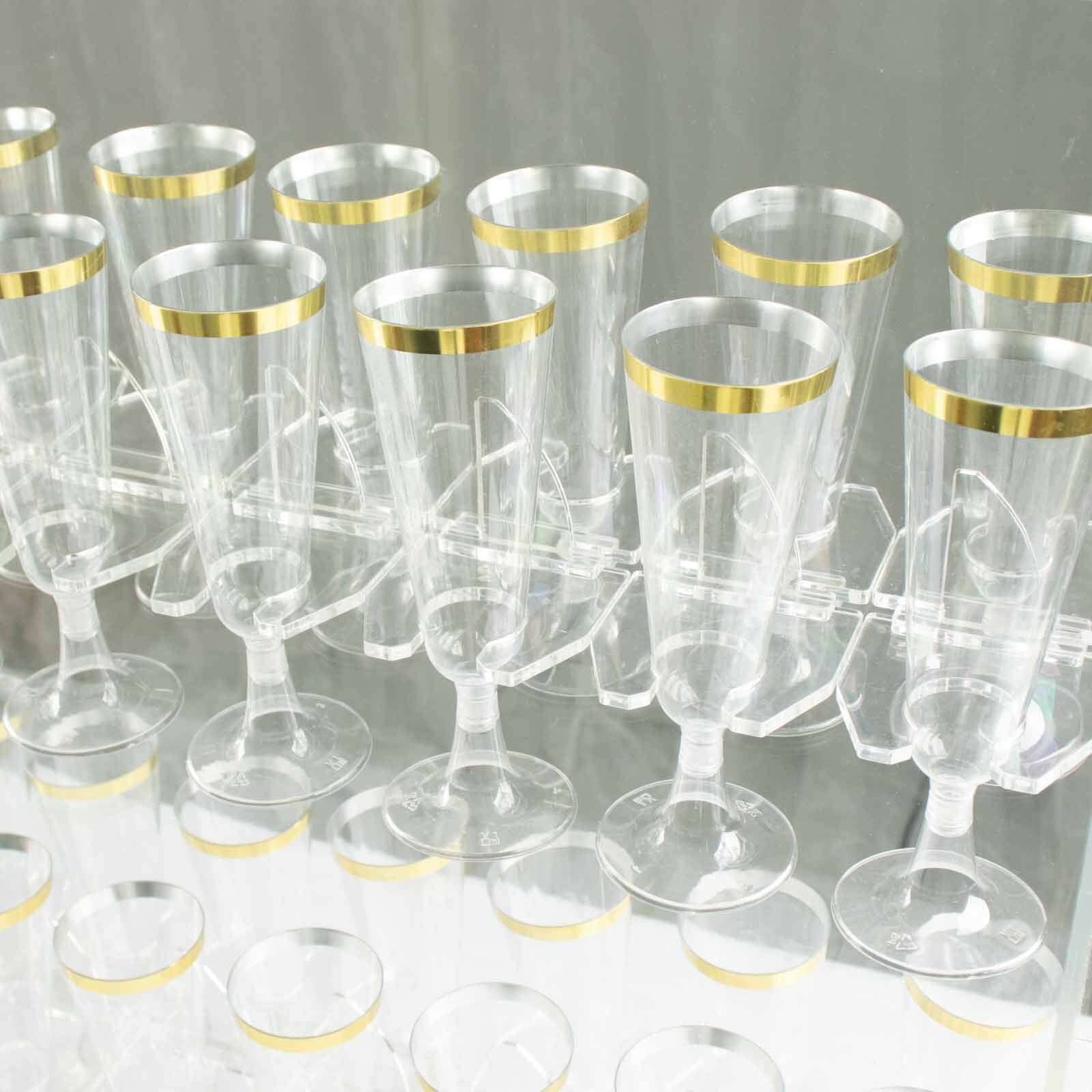 20-Piece Clear Acrylic Glass Holder Hooks - Ideal for Double-Sided Champagne Wall Stemware Display