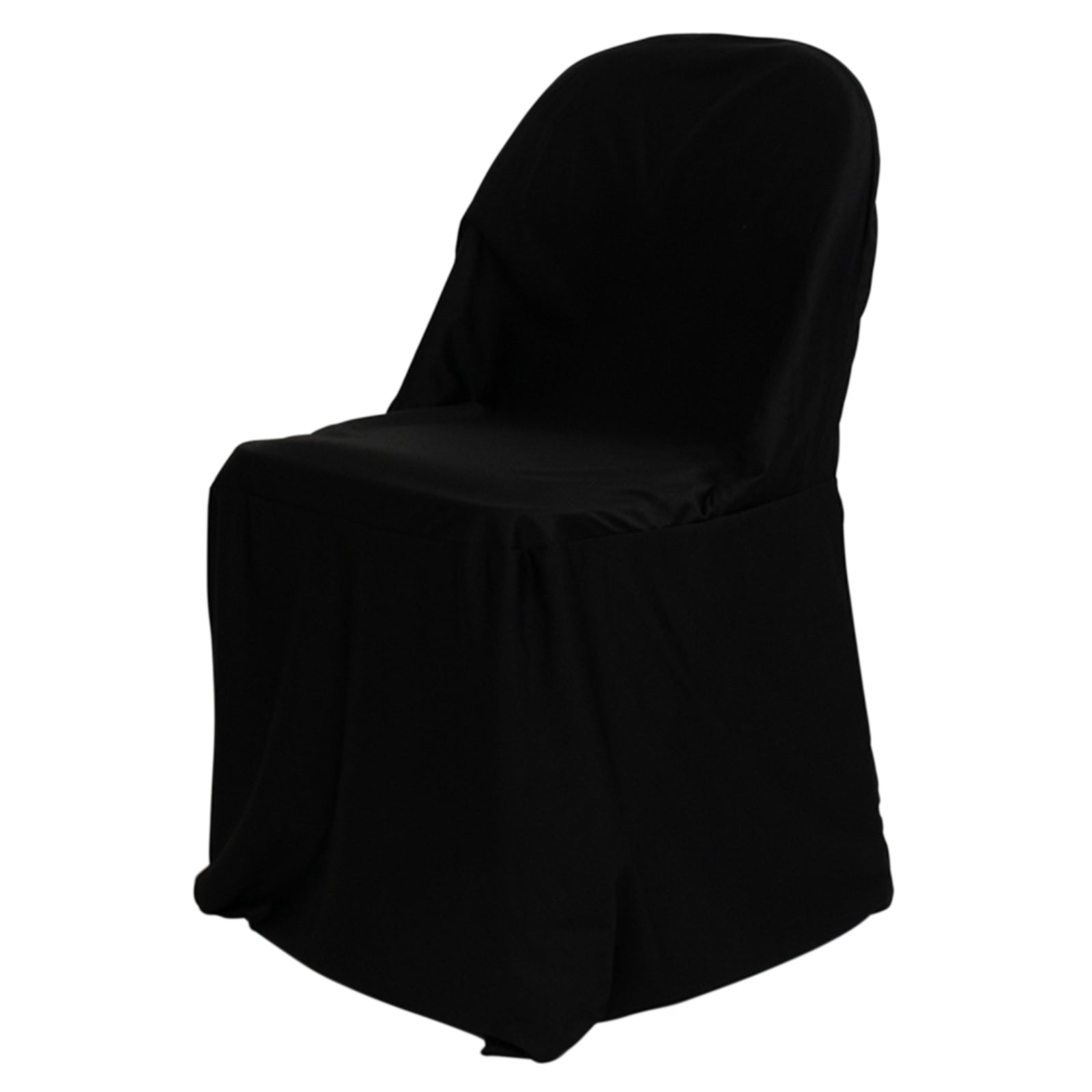 Black Premium Scuba Stretch Chair Cover - Durable & Wrinkle-Free for Folding Chairs