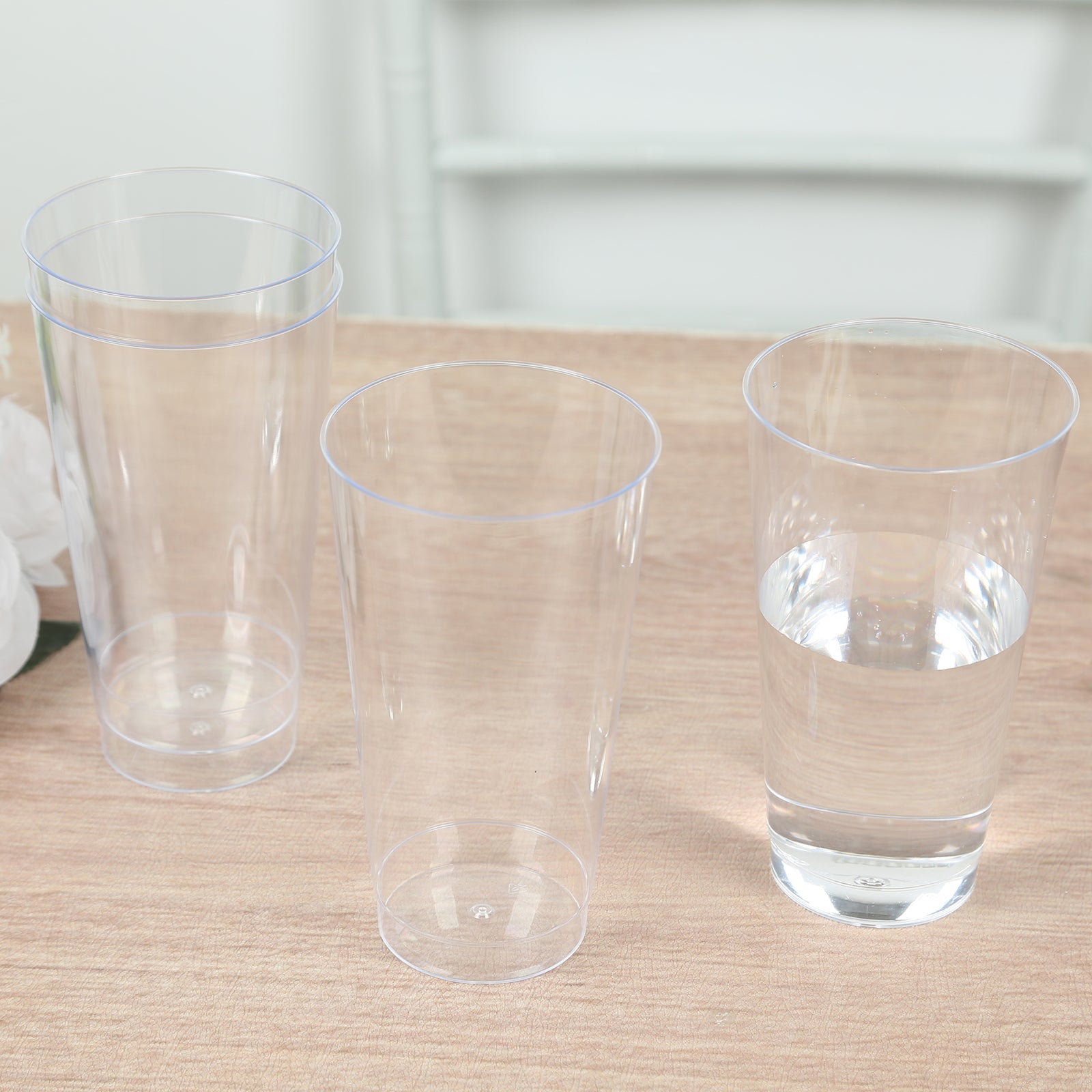 12-Pack Clear Plastic Disposable Party Cups - 17oz Durable Tumblers for Drinks