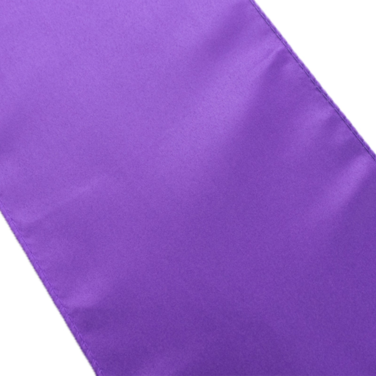 5-Piece Set of Purple Lamour Satin 6x106 Chair Sashes - Reusable Decorative Bows