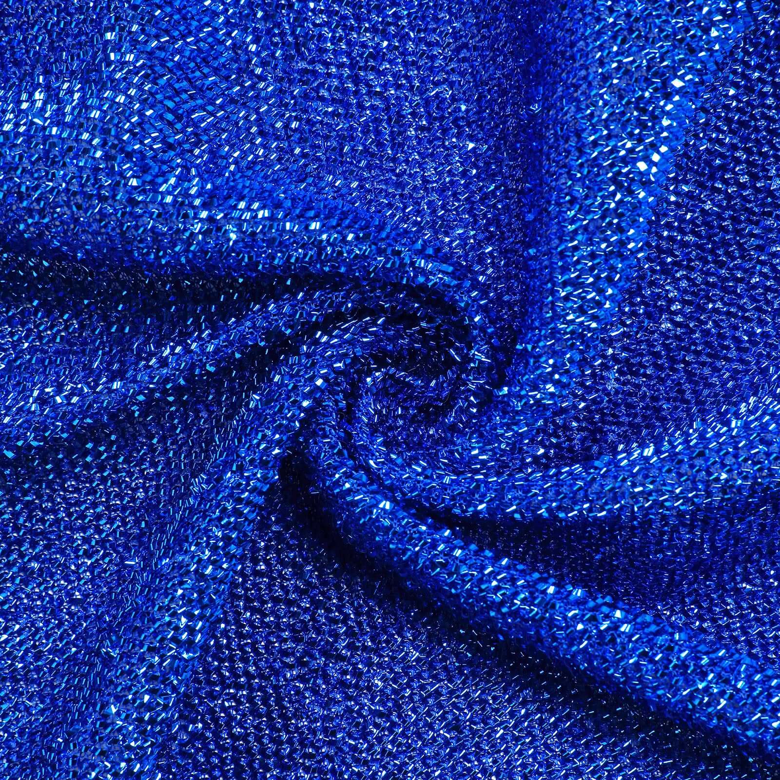 7.5ft Royal Blue Metallic Shimmer Tinsel Spandex Double-Sided Wedding Arch Cover - Ideal Photo Backdrop