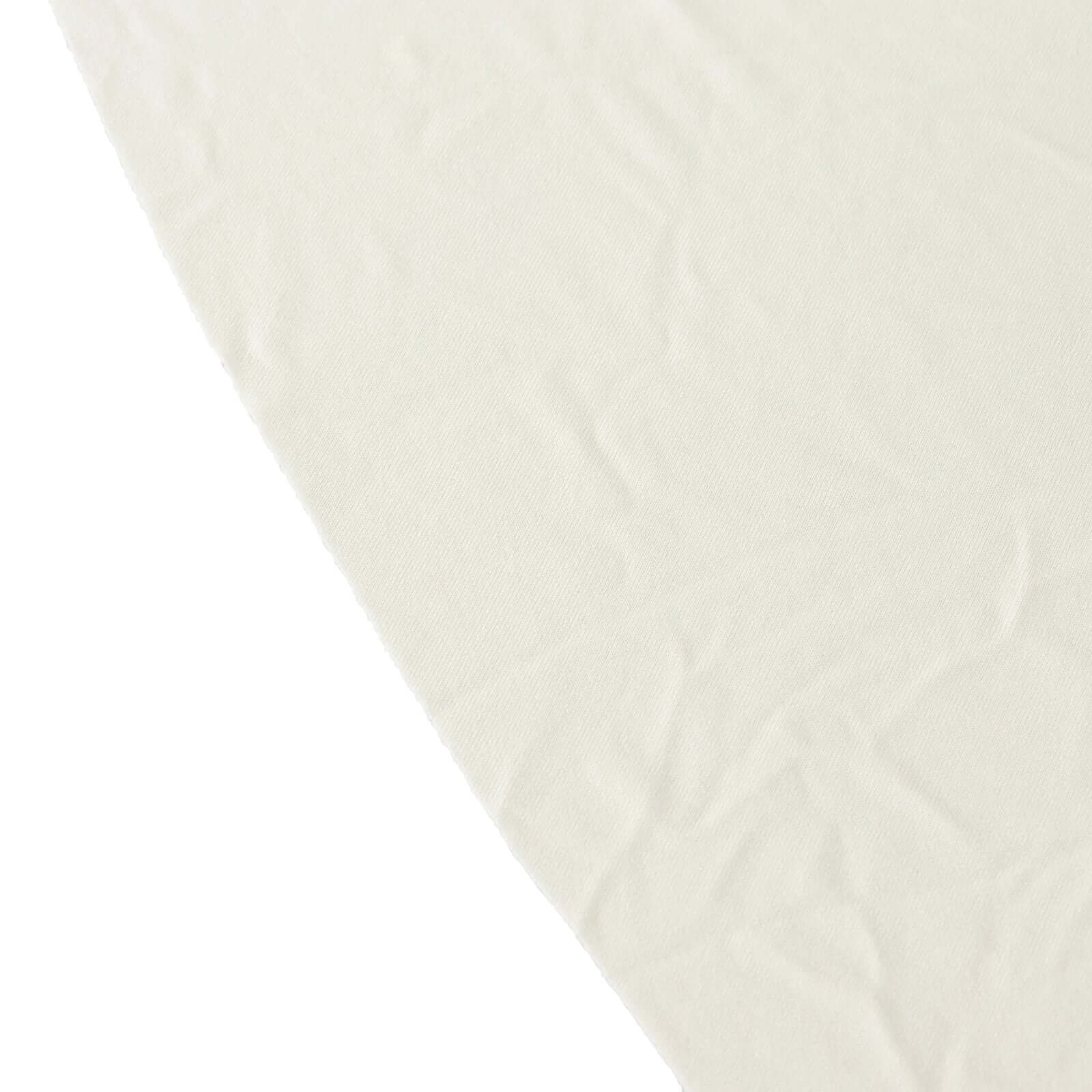Stylish Ivory Spandex 6ft Round Table Skirt with Wavy Design
