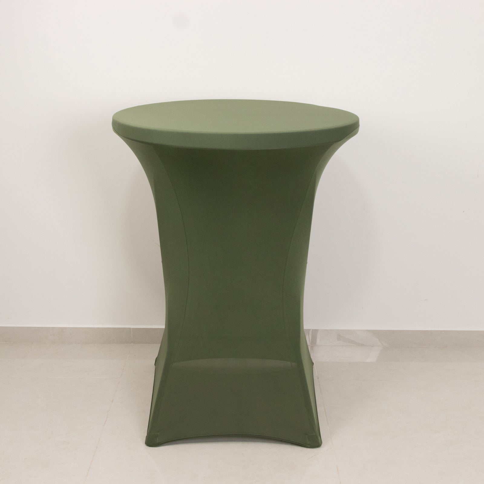 Easy - Maintain Stretch Fitted Spandex Round Cocktail Table Cover in Dusty Sage Green for 24 - 32 Inch Tables