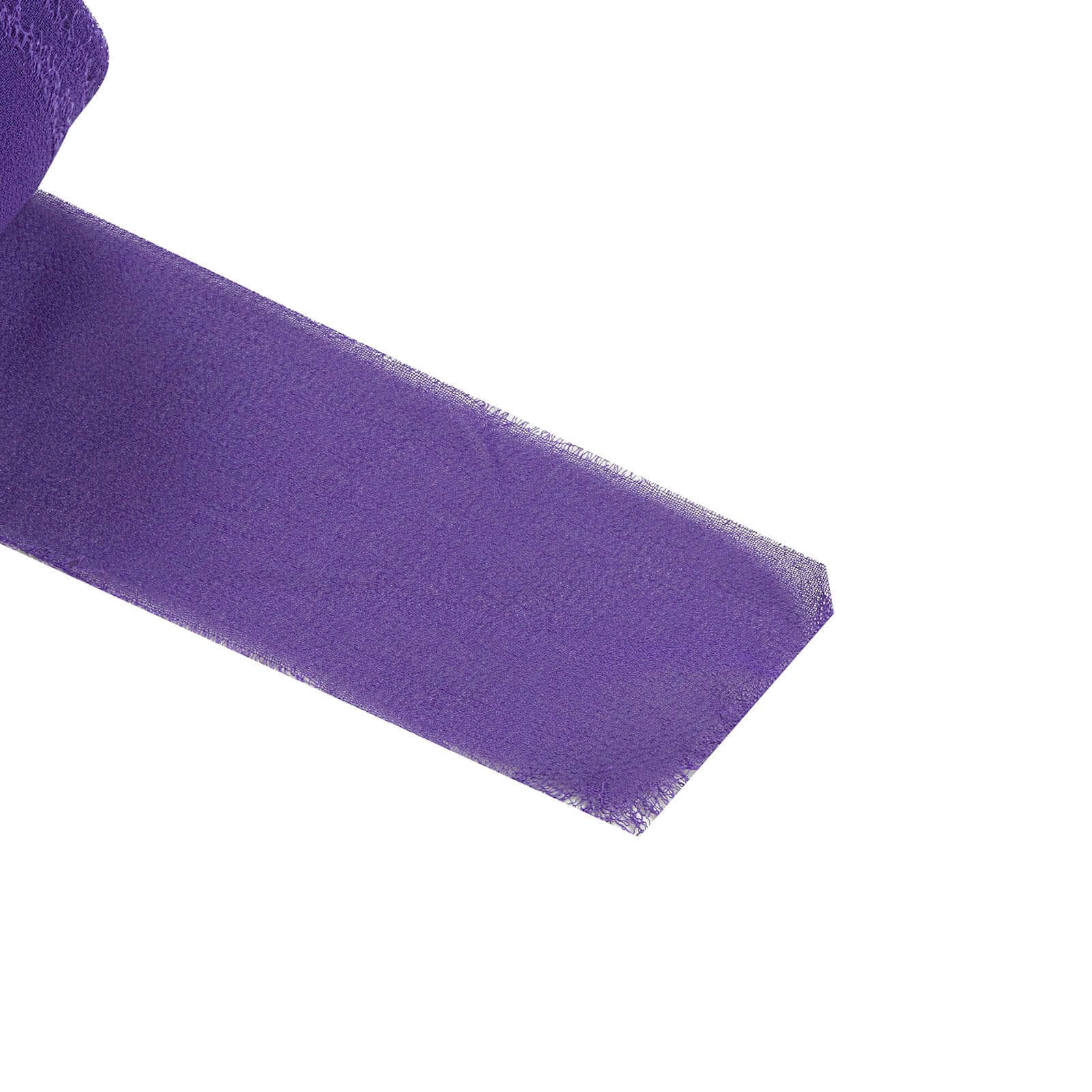 2-Pack 6-Yard Purple Silk-Like Chiffon Linen Ribbon Rolls for Wedding Decor & Gift Wrapping