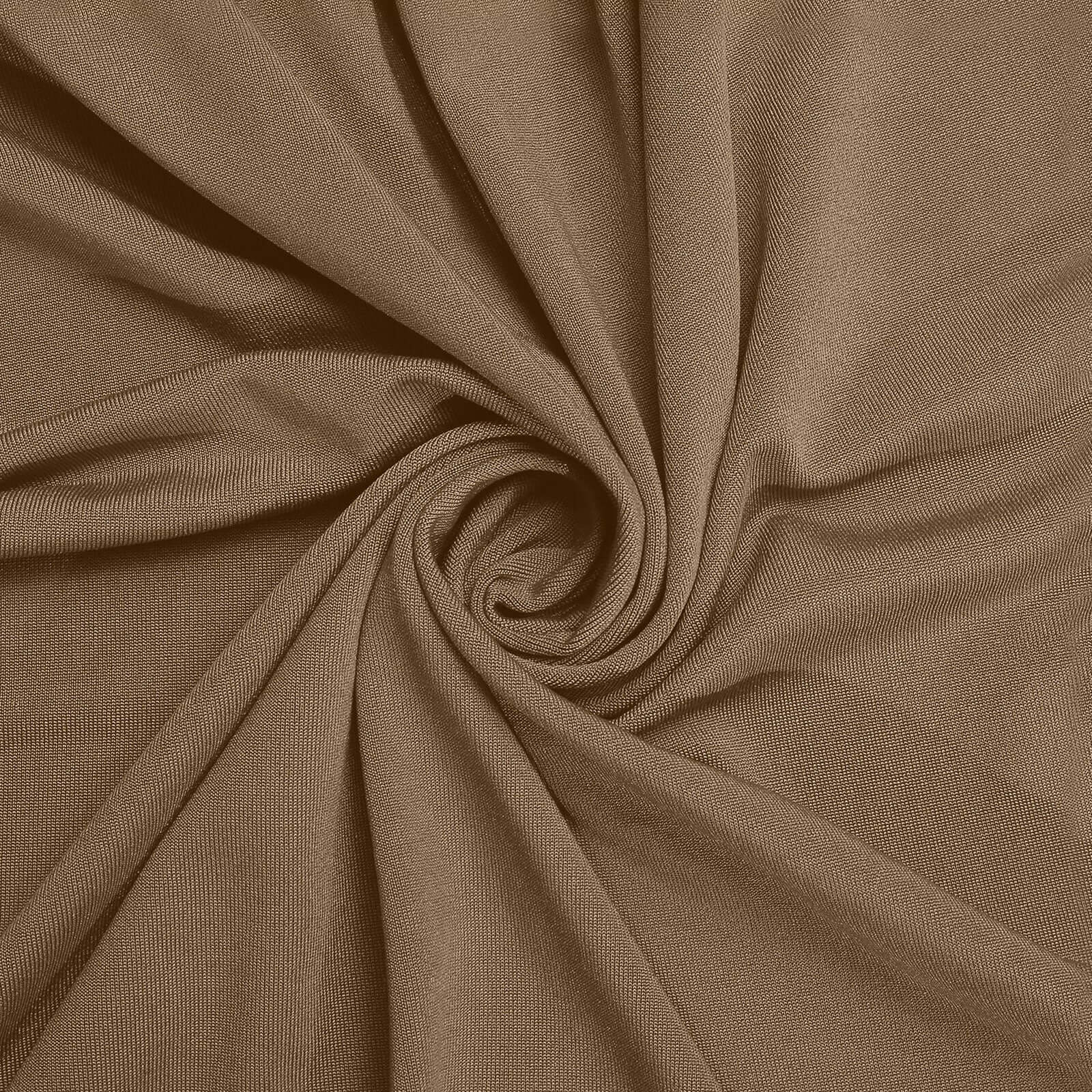 6ft Double-Sided Matte Taupe Spandex Fitted Cover for Round Top Wedding Arch Stand