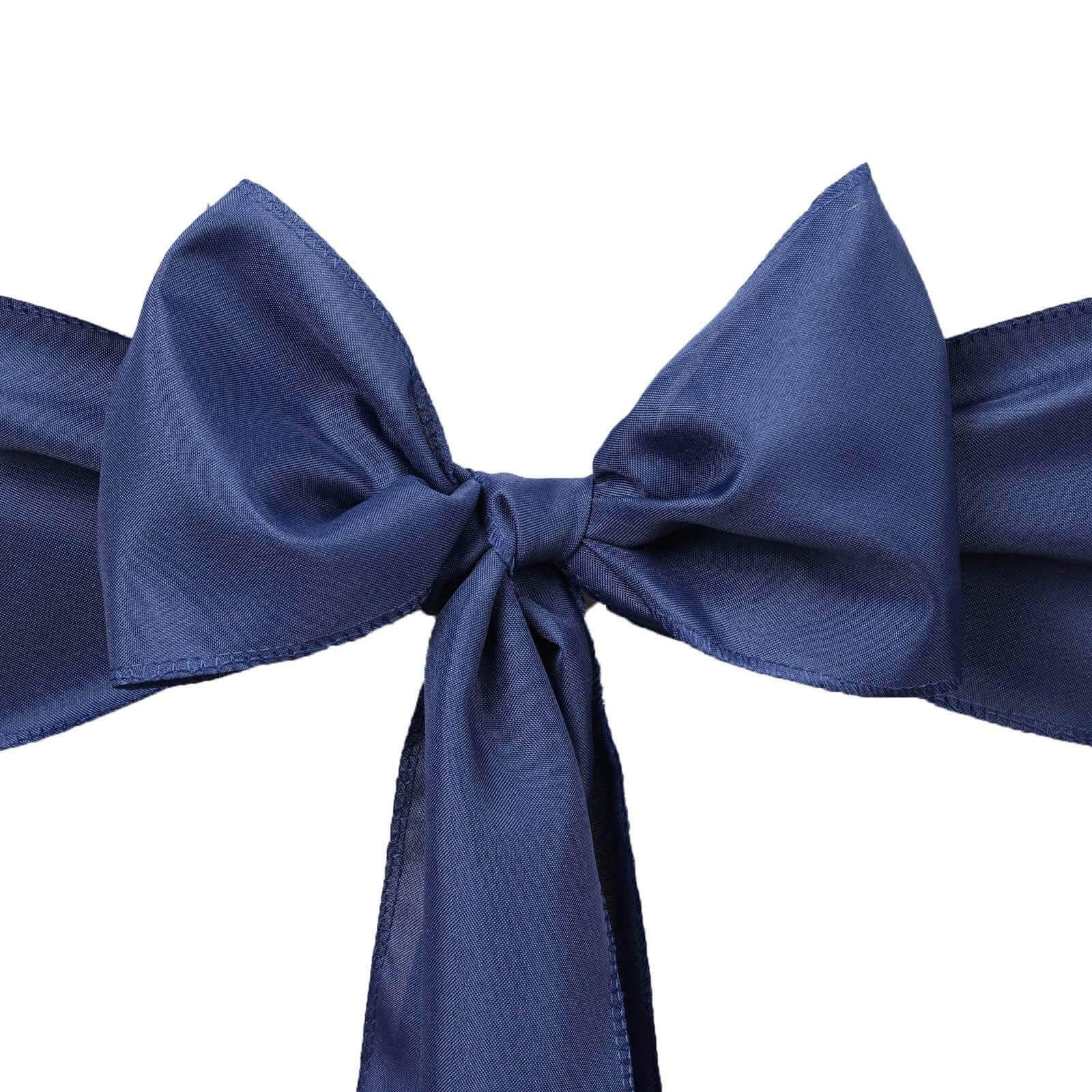 Navy Blue Polyester Chair Sashes - 5 Pack, 6x108 Inches