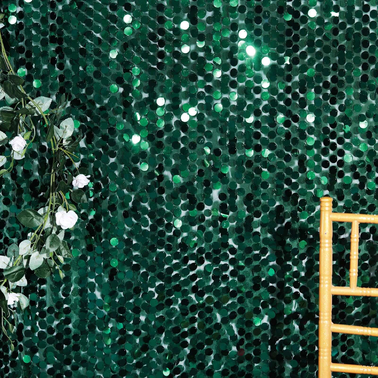 Hunter Emerald Green 54x4 Yards Sequin Mesh Fabric Roll - Ideal for DIY