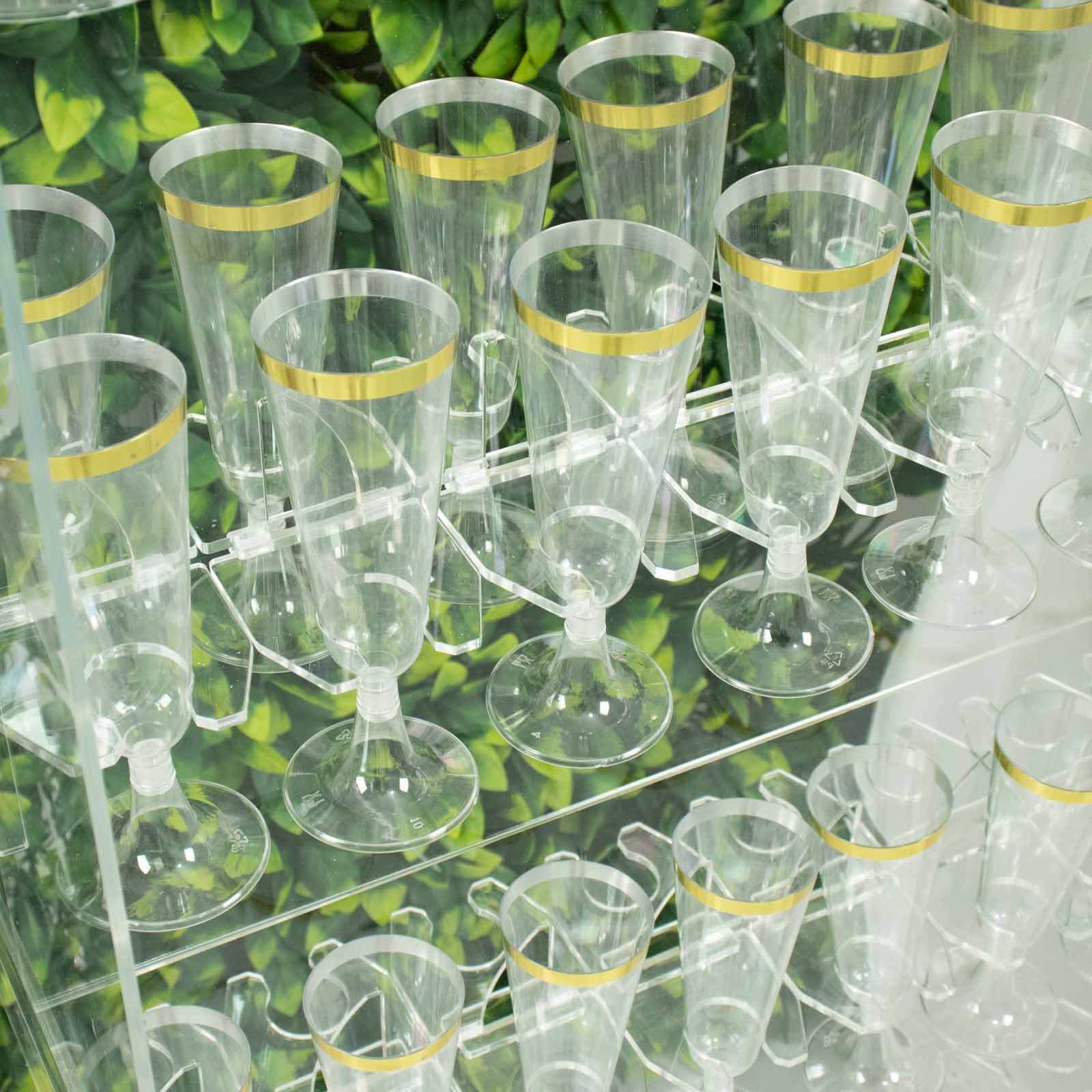 20-Piece Clear Acrylic Glass Holder Hooks - Ideal for Double-Sided Champagne Wall Stemware Display