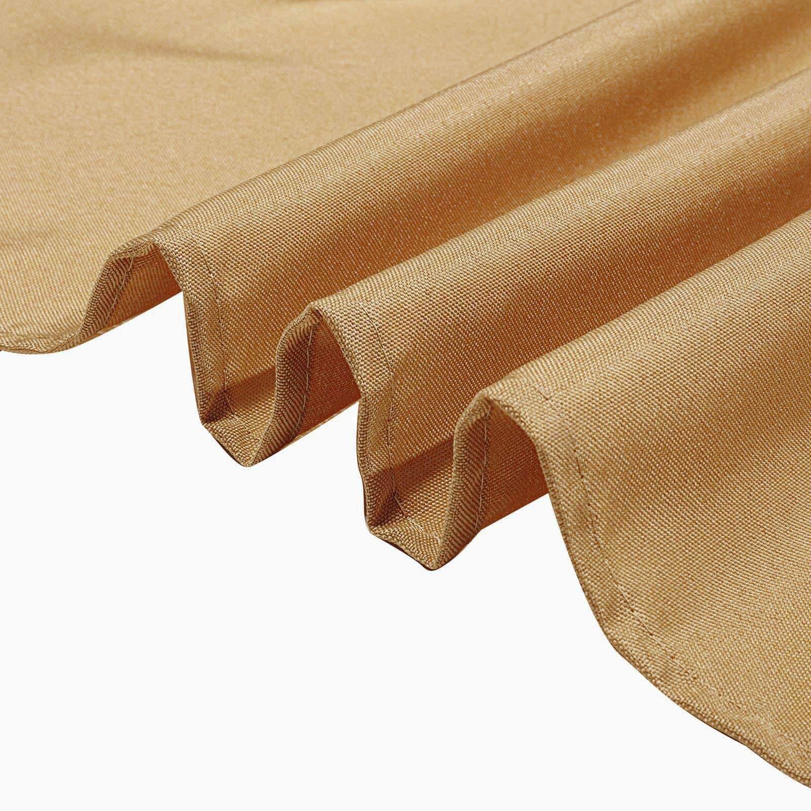Durable Gold 70x70 Polyester Square Tablecloth - Wrinkle-Free