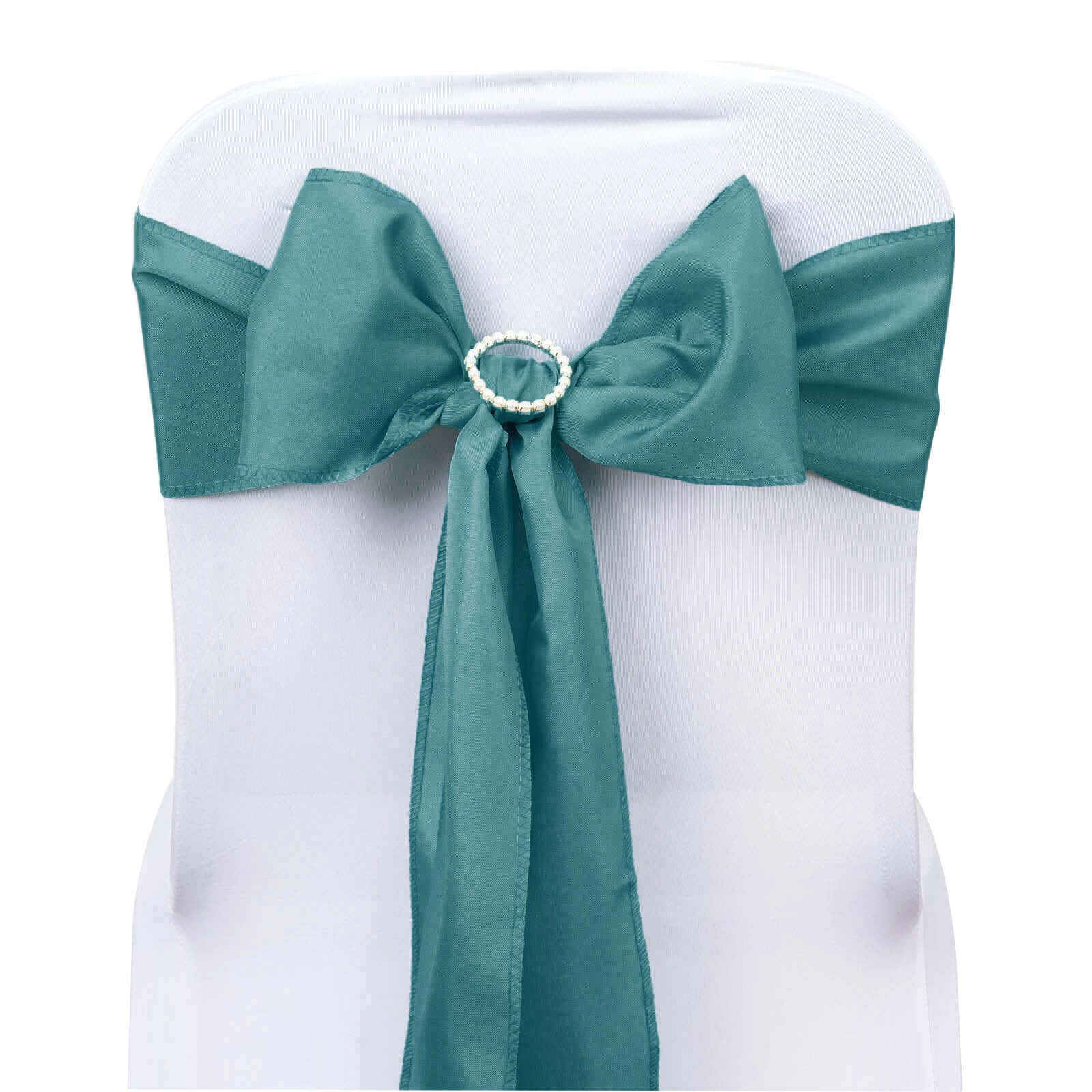 5-Piece Set of Turquoise Polyester Chair Sashes, 6x108 Inches