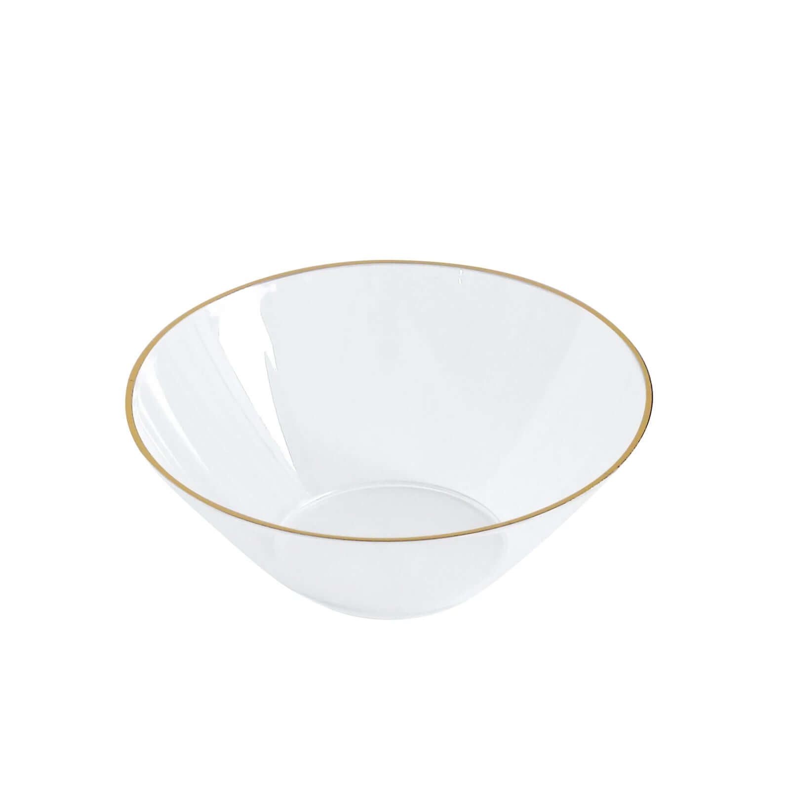 24-Pack 7oz Clear Premium Gold Rim Heavy Duty Plastic Ice Cream Bowls - Ideal for Celebrations