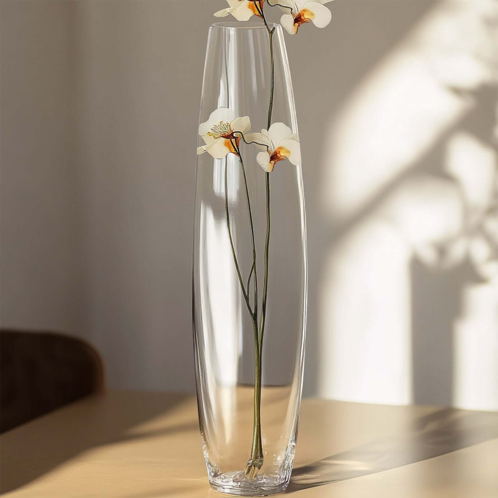Heavy - Duty Clear Glass Cylinder Tapered Vase for Event Flower Centerpieces