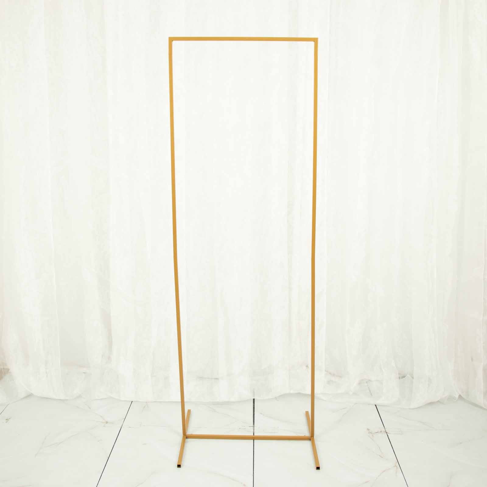 5.5ft Rectangular Gold Metal Frame for Wedding Arch, Floral Display