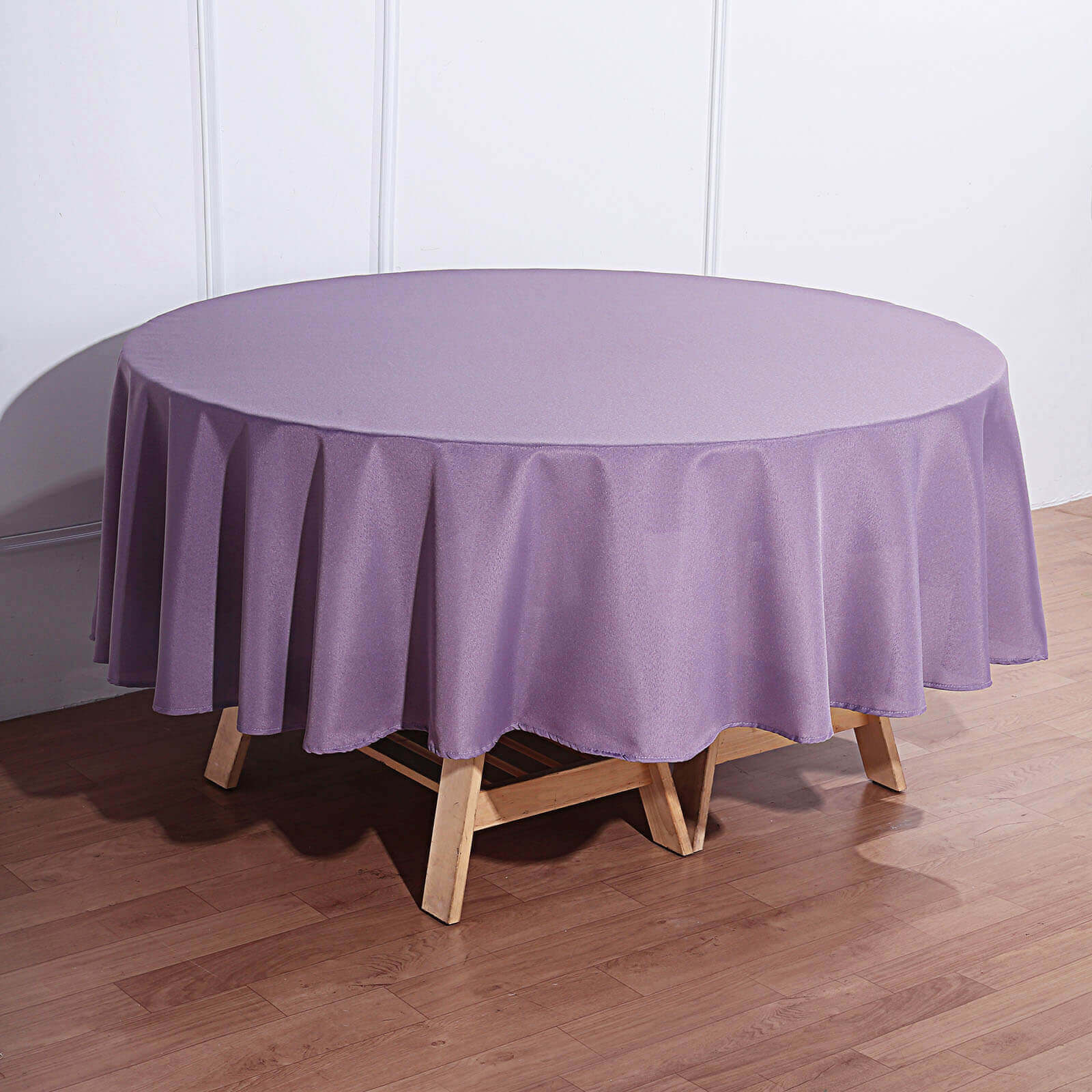 Stain & Wrinkle-Resistant 90' Round Violet Amethyst Polyester Tablecloth