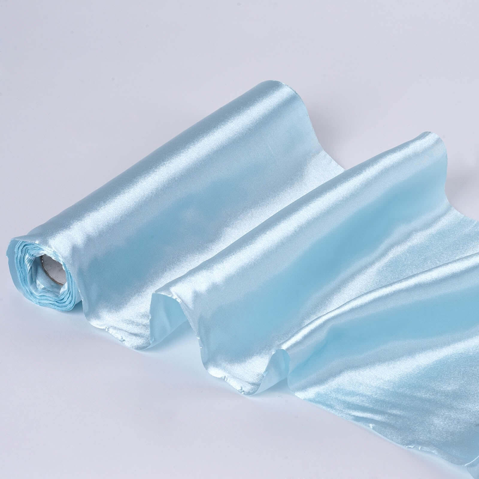 Wholesale Light Blue Satin Fabric Bolt - 12 Feet Wide, 10 Yards Long for DIY Crafts
