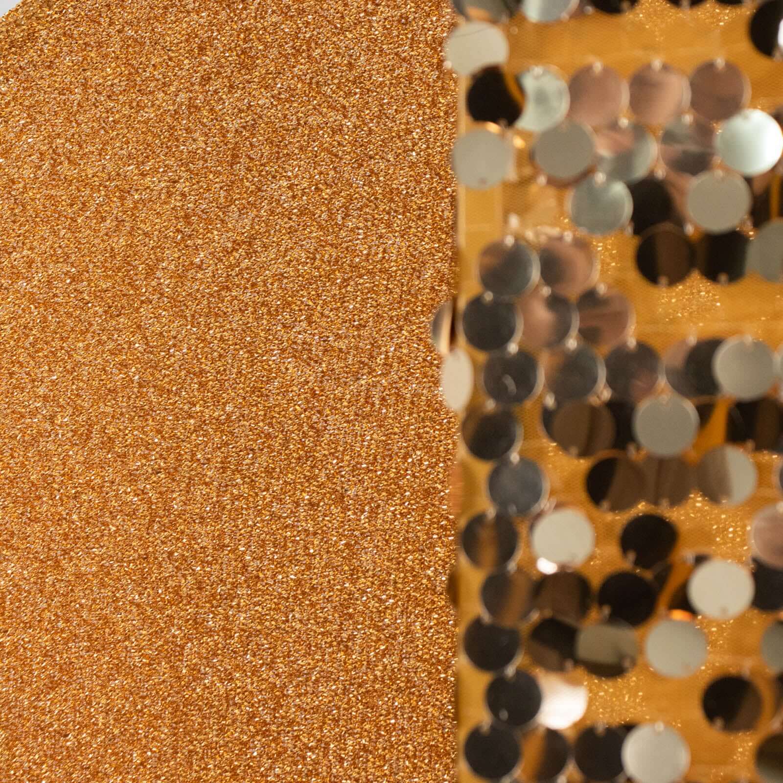 3-Piece Gold Round Top Wedding Arch Frame Covers in Sequin, Tinsel & Spandex