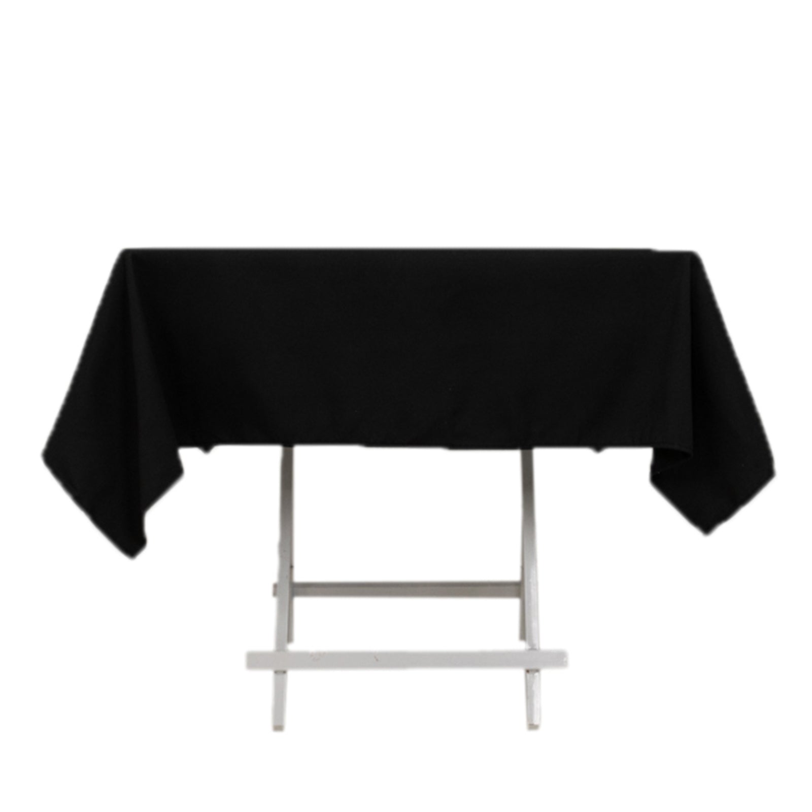 Black 54x54 Square Wrinkle-Resistant Cotton Blend Tablecloth for Modern Table Settings