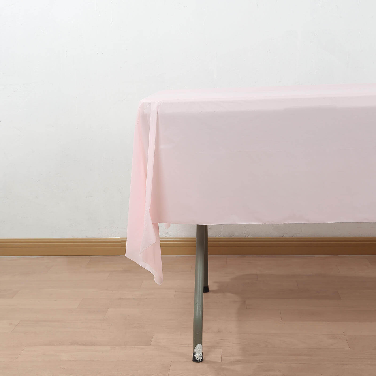 Customizable Blush Plastic Table Cover Roll with Slide Cutter - High - Quality & Durable, 54x300ft