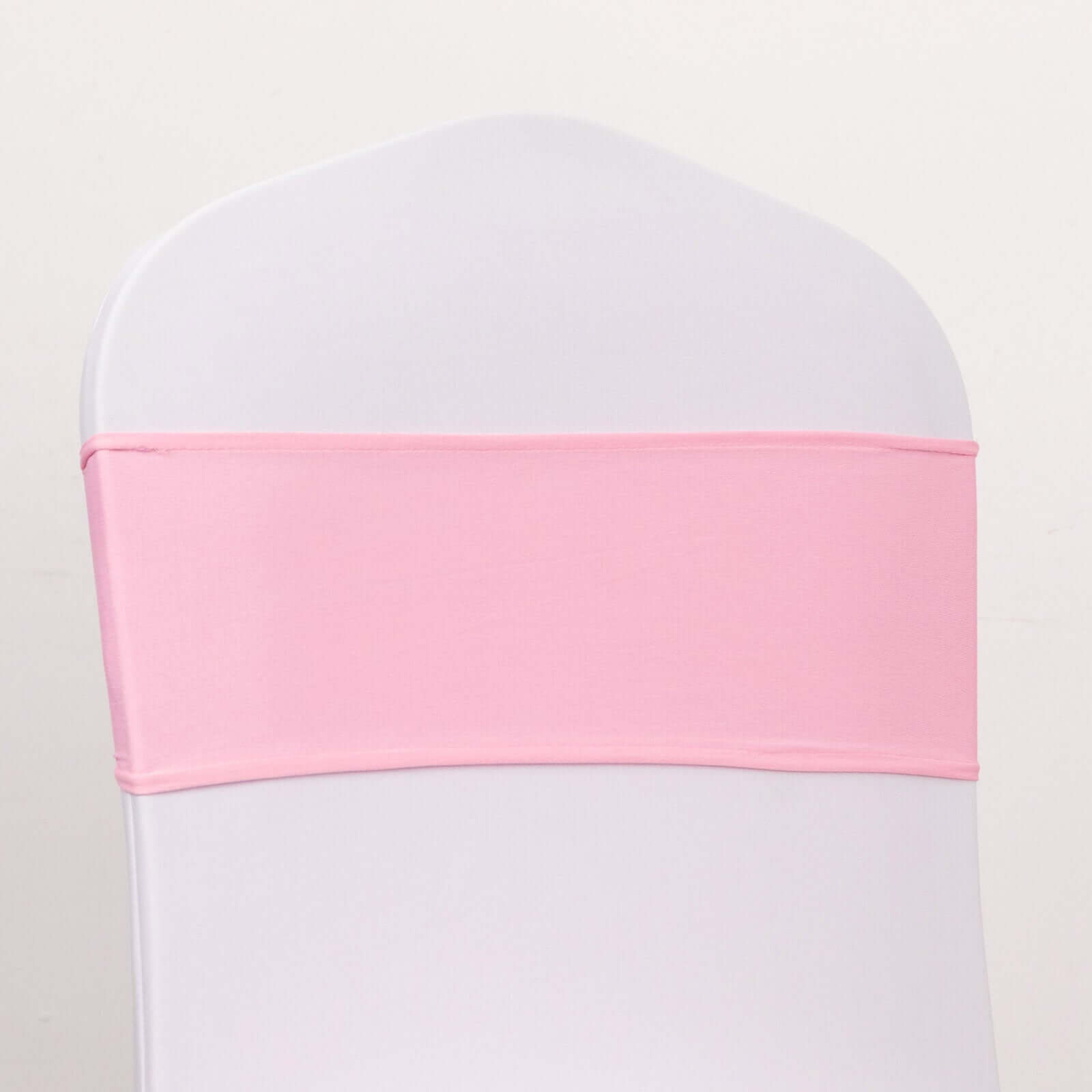 Hot Deal! 5-Pack Pink Spandex Chair Sashes with Gold Rhinestone Buckles, Reusable 4-Way Stretch