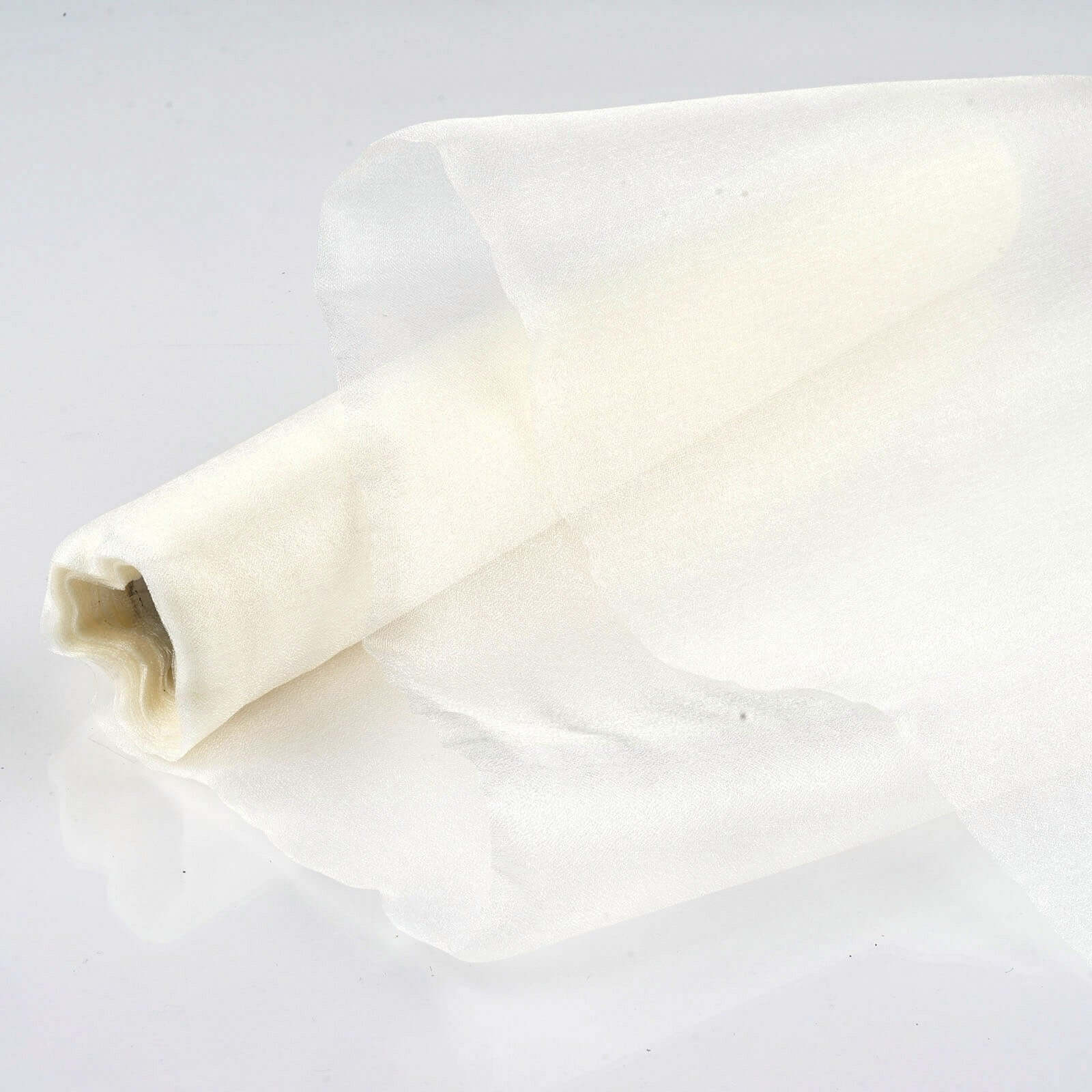 12-Foot Wide by 10-Yard Long Ivory High-Quality Sheer Chiffon Fabric Bolt for DIY
