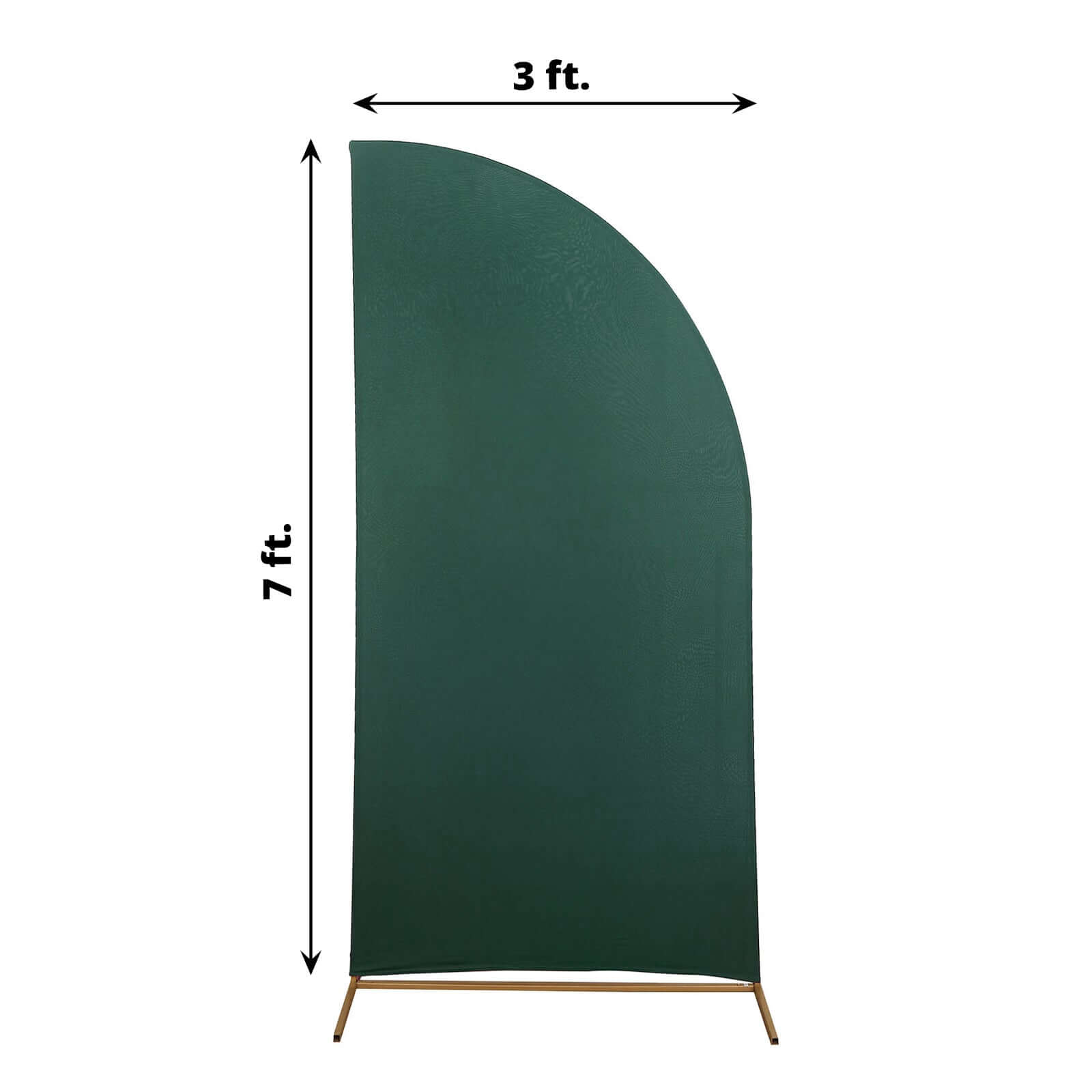 7ft Custom-Fitted Matte Hunter Emerald Green Spandex Half Moon Chiara Wedding Arch Backdrop Cover
