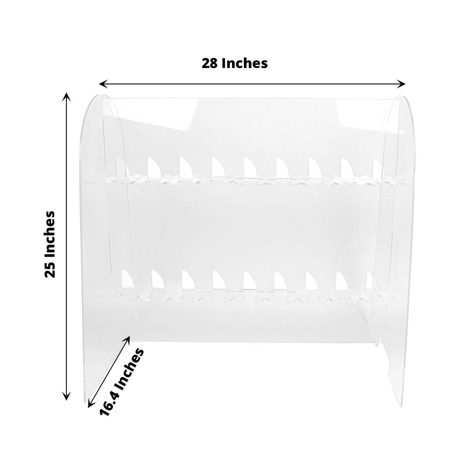 Clear 2-Tier Acrylic Champagne Glass Holder Display Stand - Ideal for Events & DIY Bars, 18 Hooks Included