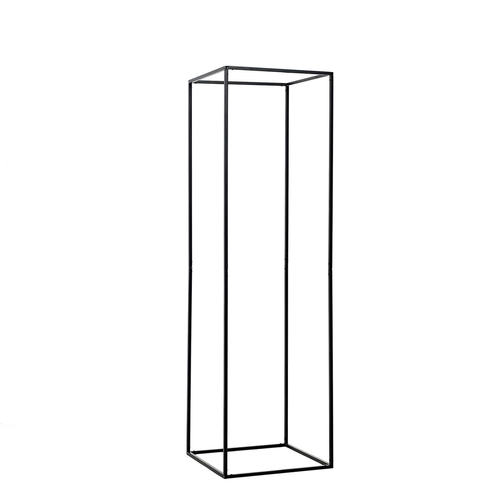 2-Pack Matte Black Metal Geometric Rectangular Flower Stand - Ideal for Upscale Wedding Arrangements