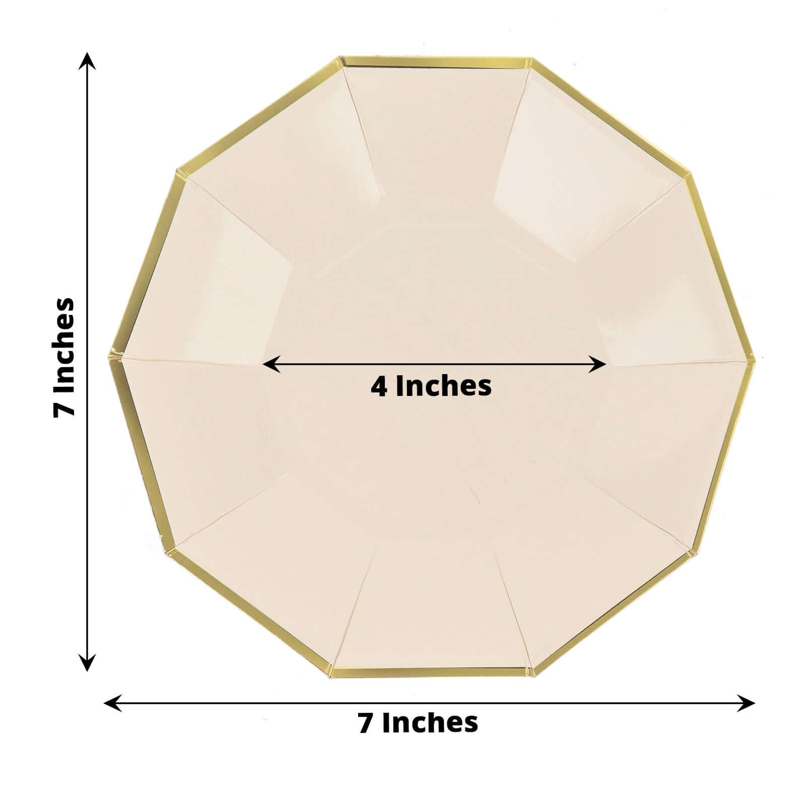 Get 25-Pack of 7-Inch Beige Paper Appetizer Plates with Stylish Gold Foil Rim