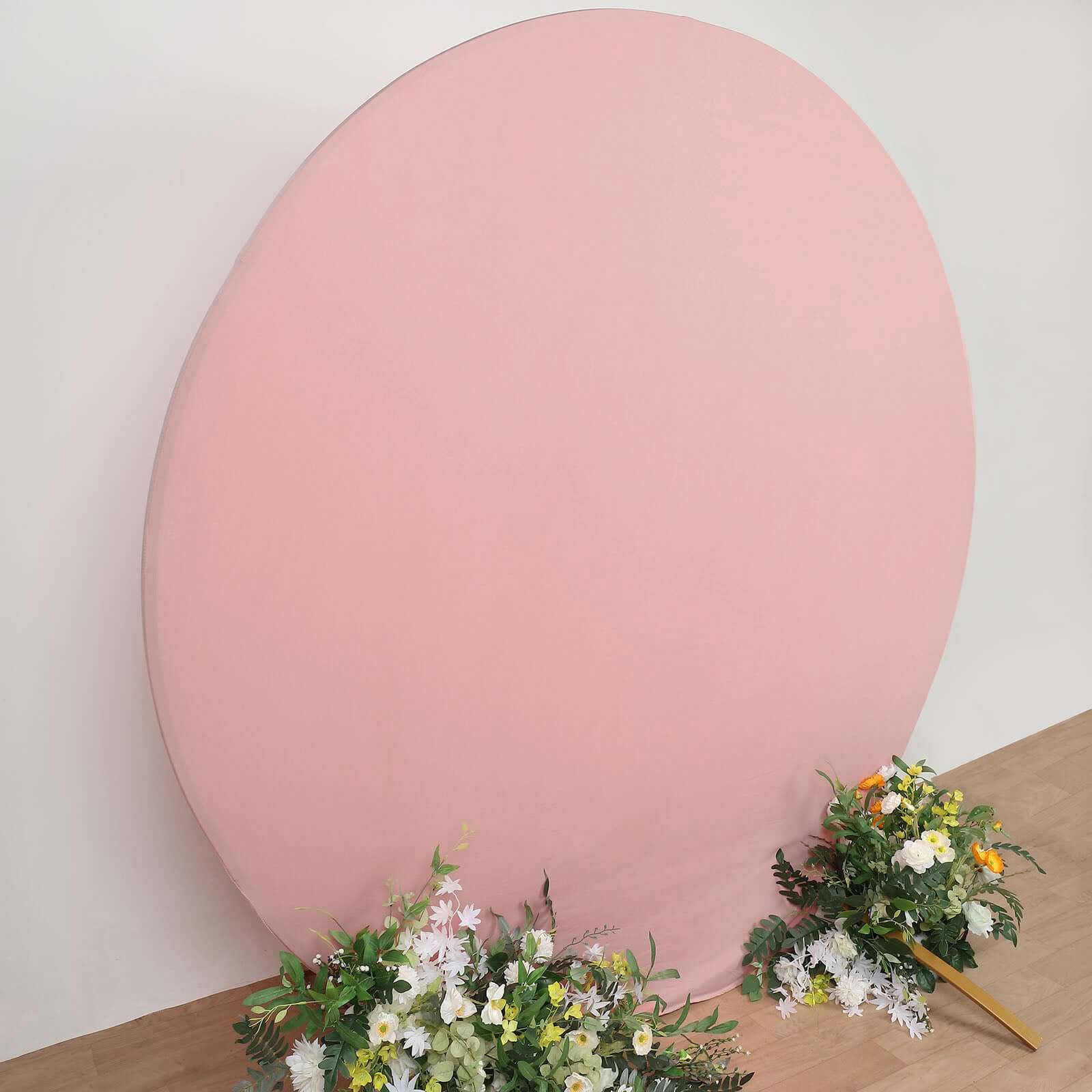 7.5ft Dusty Rose Spandex Party Backdrop Cover - Double-Sided Fit!