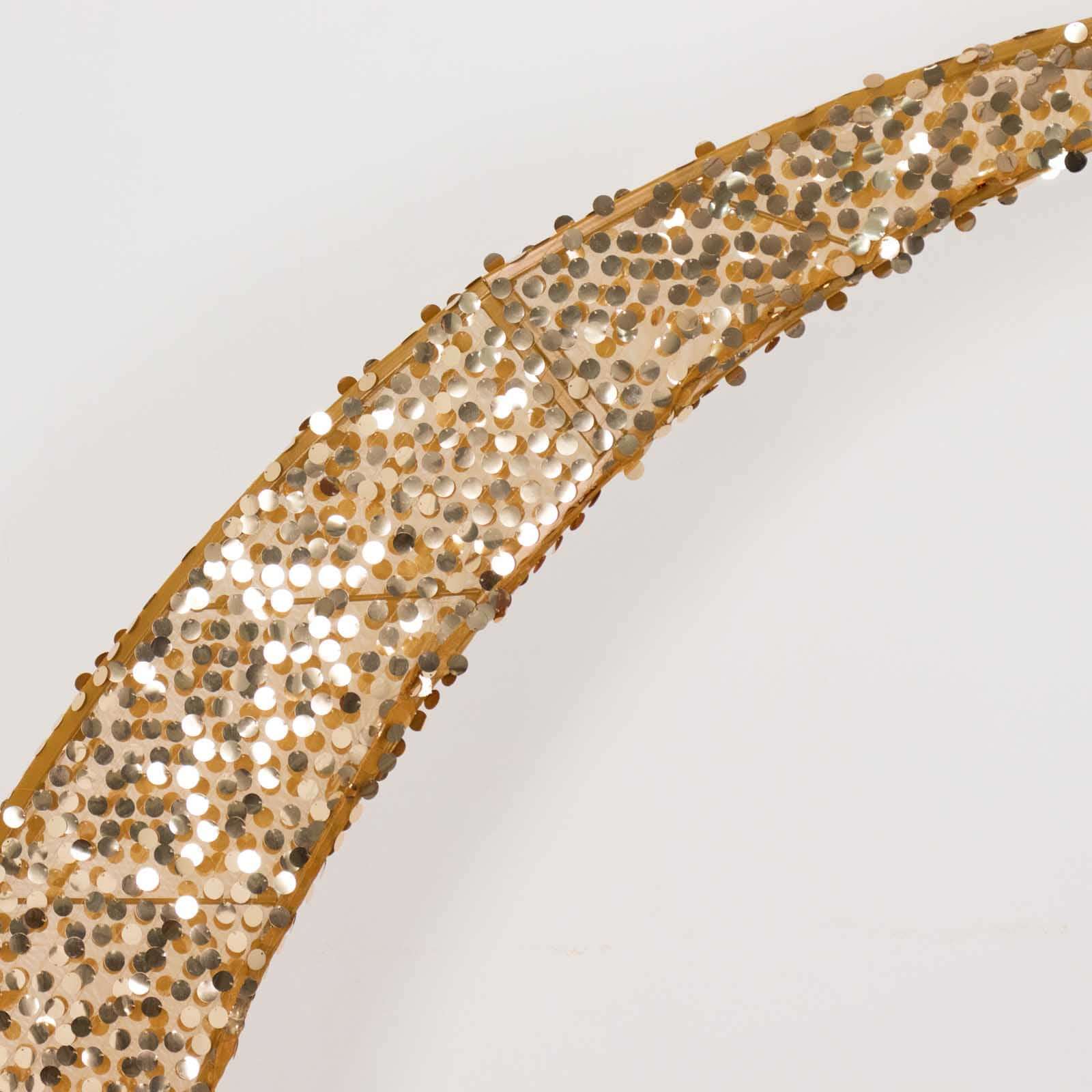 Sparkly 2-Piece Gold Payette Sequin Wedding Arch Covers - 6.5ft & 8ft