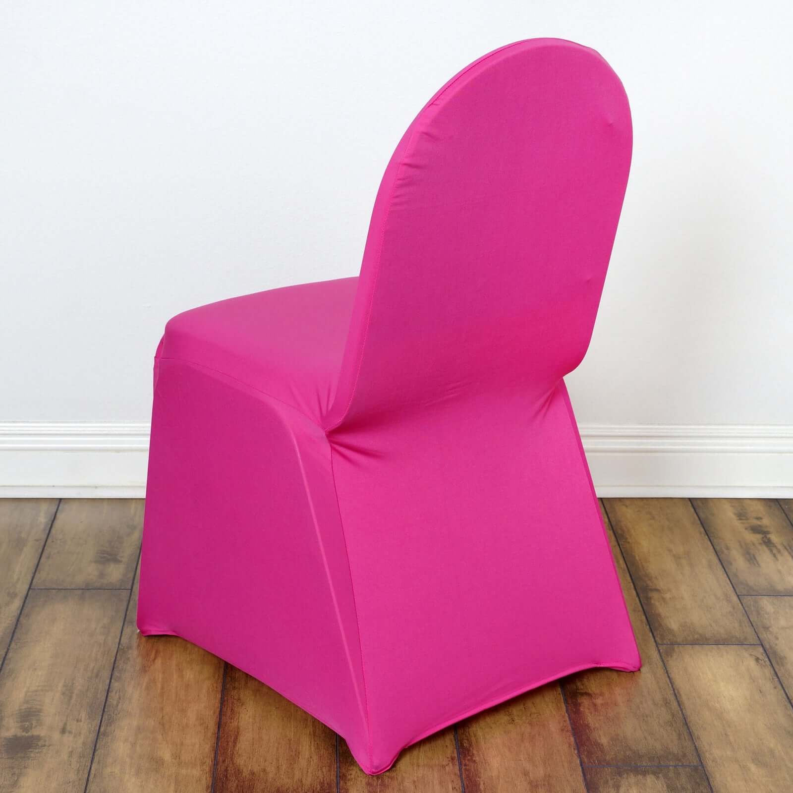 Fuchsia Spandex Slip-On Chair Cover for Banquets - 160GSM Stretch Fabric