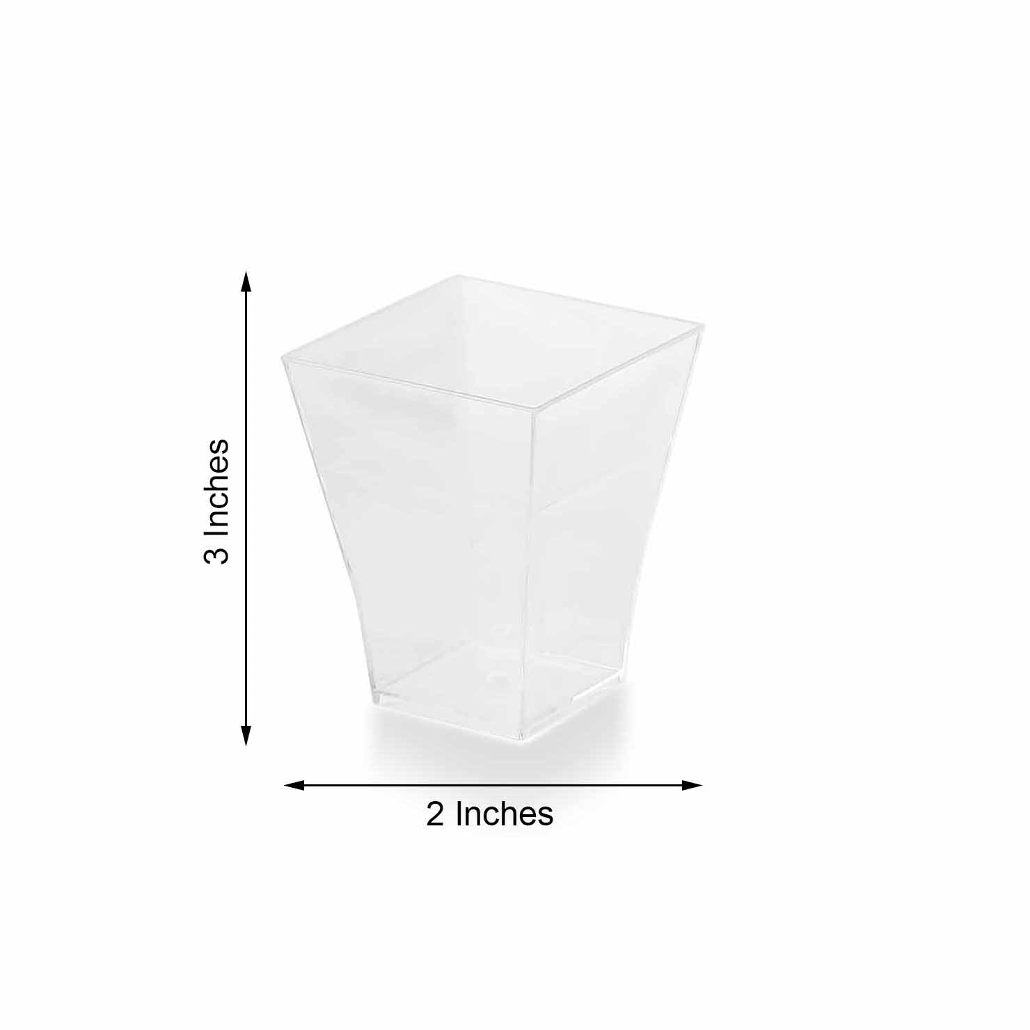 24-Piece Set of Clear Plastic Square Shot Glasses - 2oz Durable Disposable Drinks Glasses