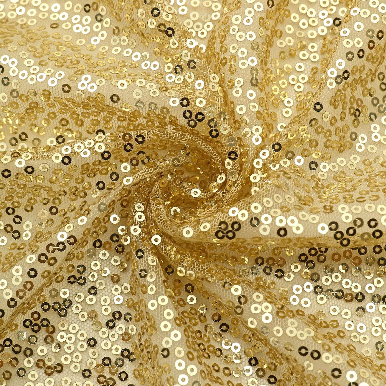 Exclusive 7.5ft Champagne Sequin Round Wedding Arch Cover, 2-Sided Shiny Photo Backdrop
