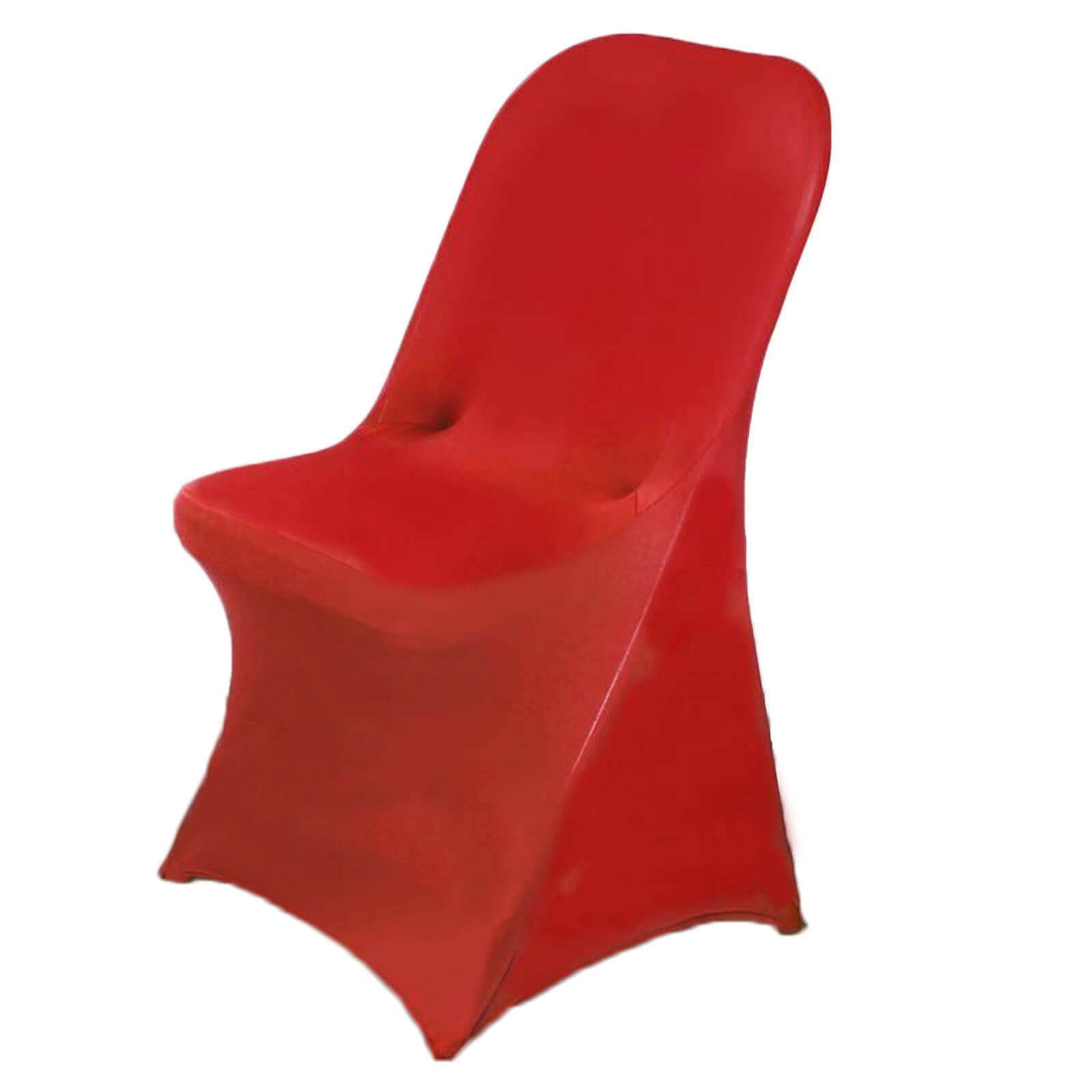 Reusable & Wrinkle-Resistant 160GSM Red Stretch Spandex Slipcover for Folding Chairs