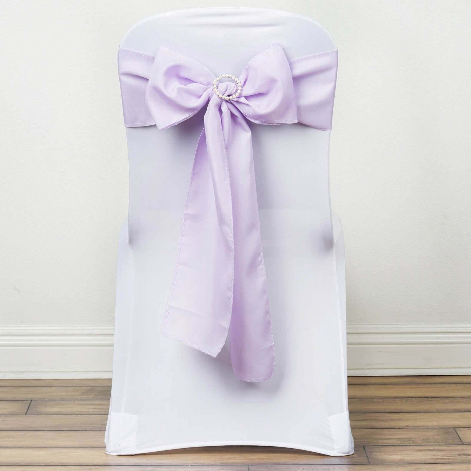 Hot Deal! 5-Piece Set of Lavender Lilac Polyester Chair Sashes, 6x108 Inches