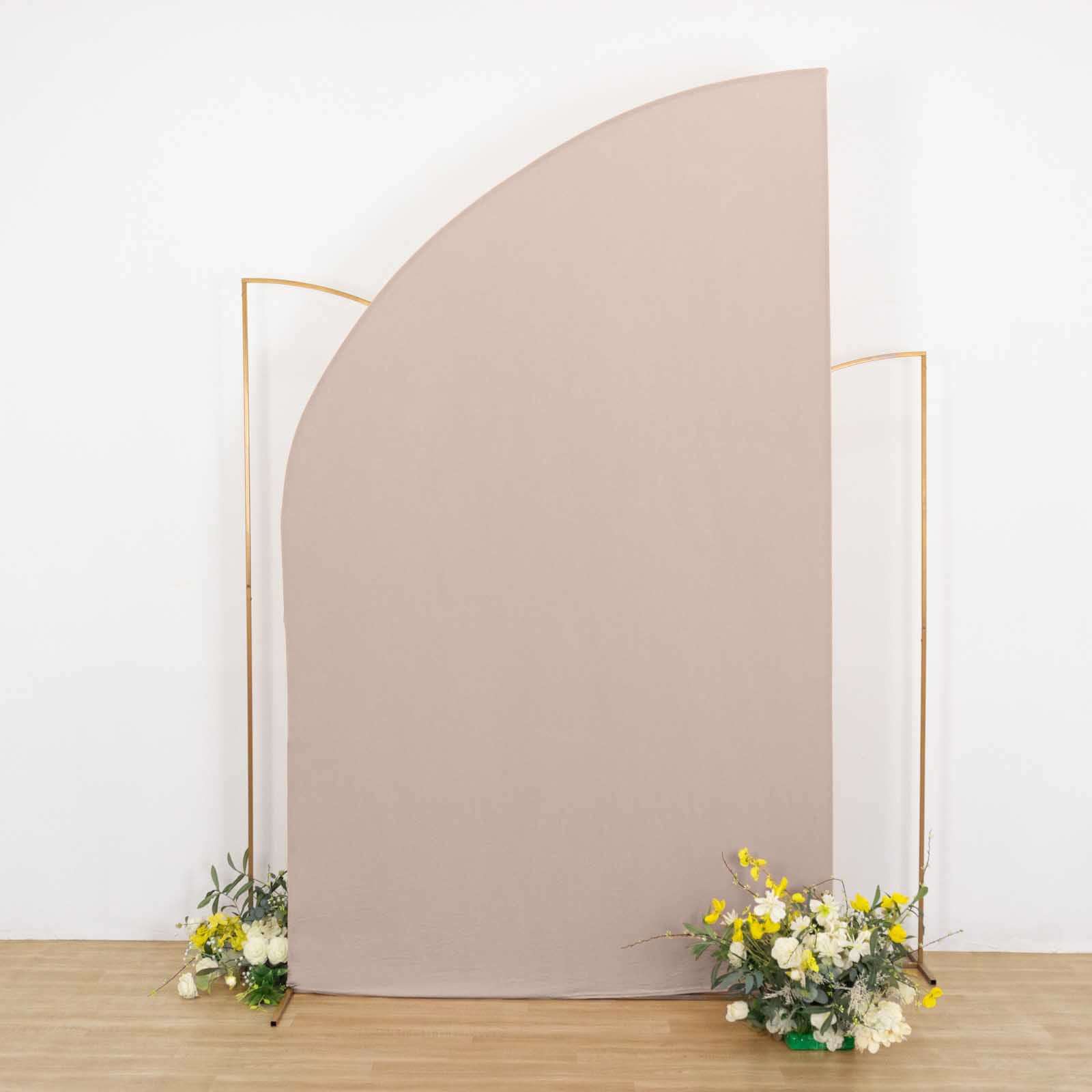 Hot Sale! 8ft Nude Spandex Fitted Cover for Half Moon Wedding Backdrop Stand