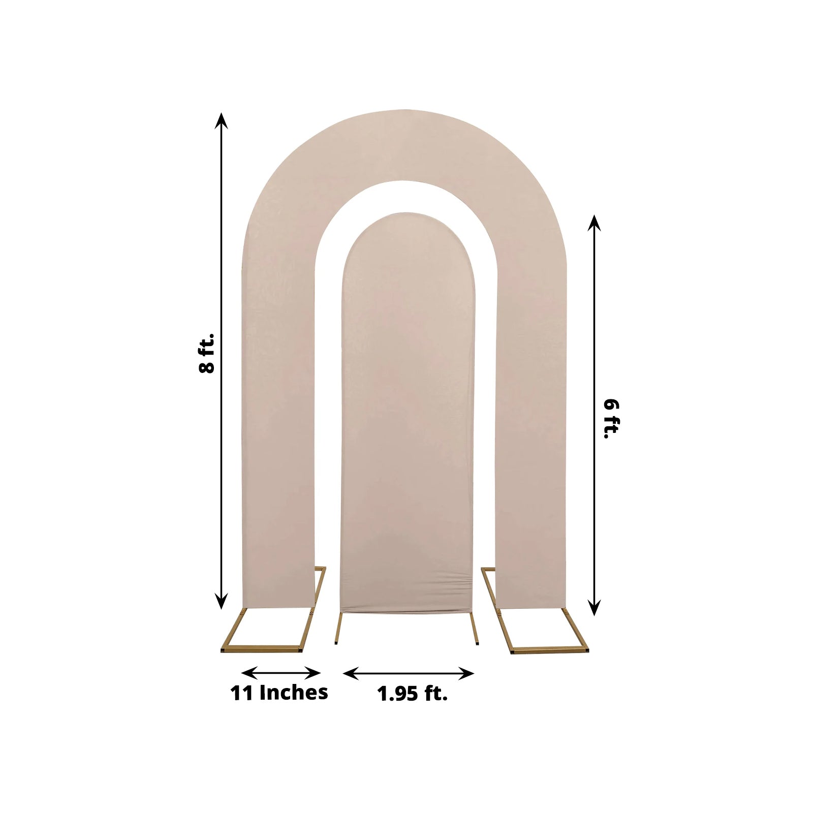 Set of 2 Nude Spandex Fitted Covers for 6ft & 8ft Round Top & Double Arch Wedding Backdrop Stands