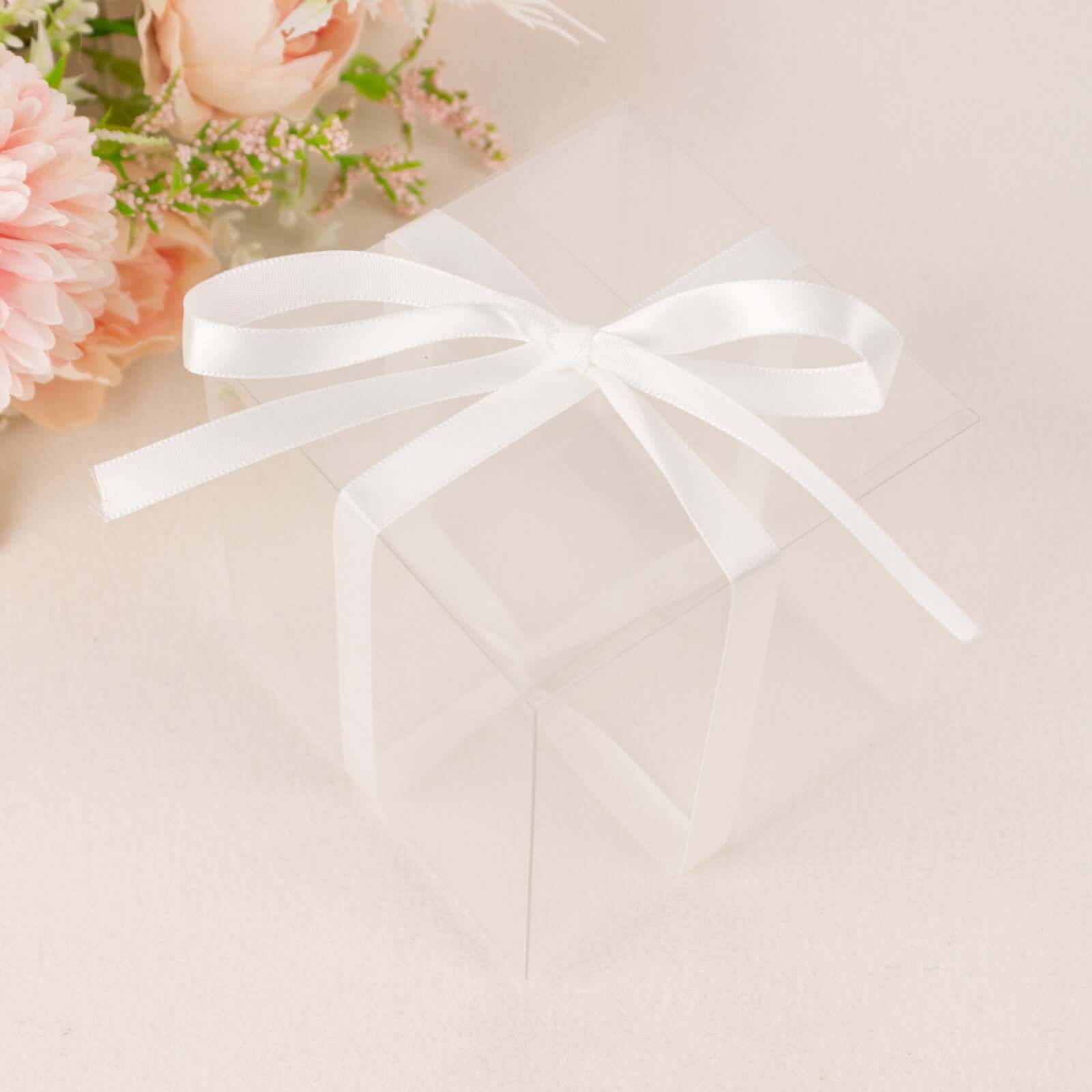 Hot Sale! 100-Yard 3/8-Inch White Single-Face Decorative Satin Ribbon for Various Occasions