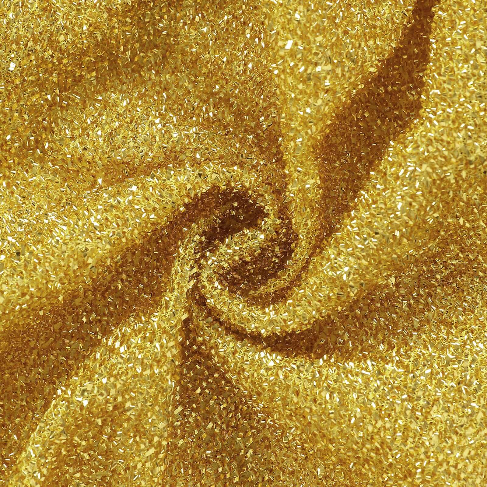 6ft Gold Shimmer Tinsel Spandex Cover for Round Top Wedding Arch - Ideal Choice!
