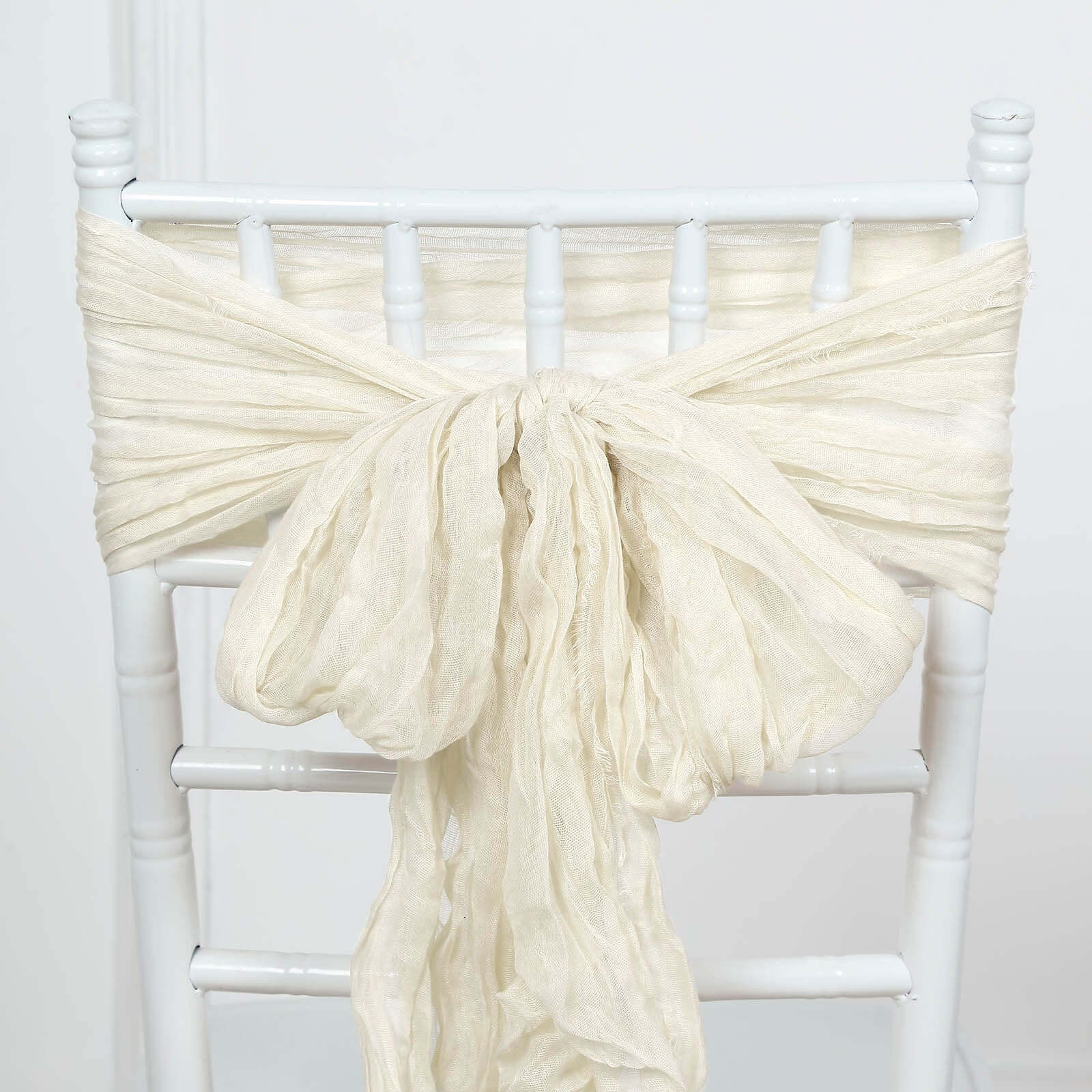 5-Pack Cream Cheesecloth Chair Sashes - Perfect Boho Decor for Events