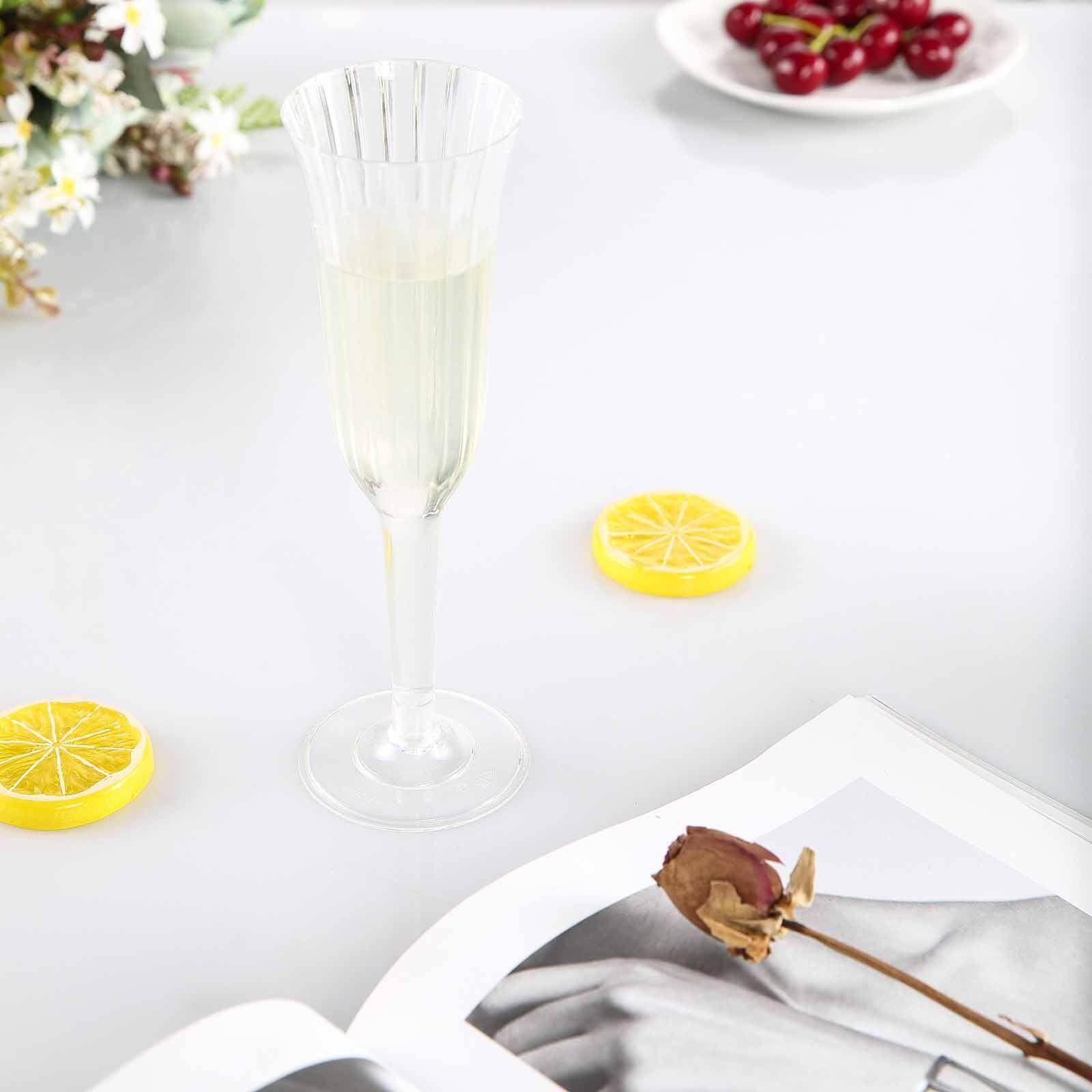 12-Pack Disposable 6oz Clear Flared Plastic Champagne Flutes - Ideal for Special Occasions
