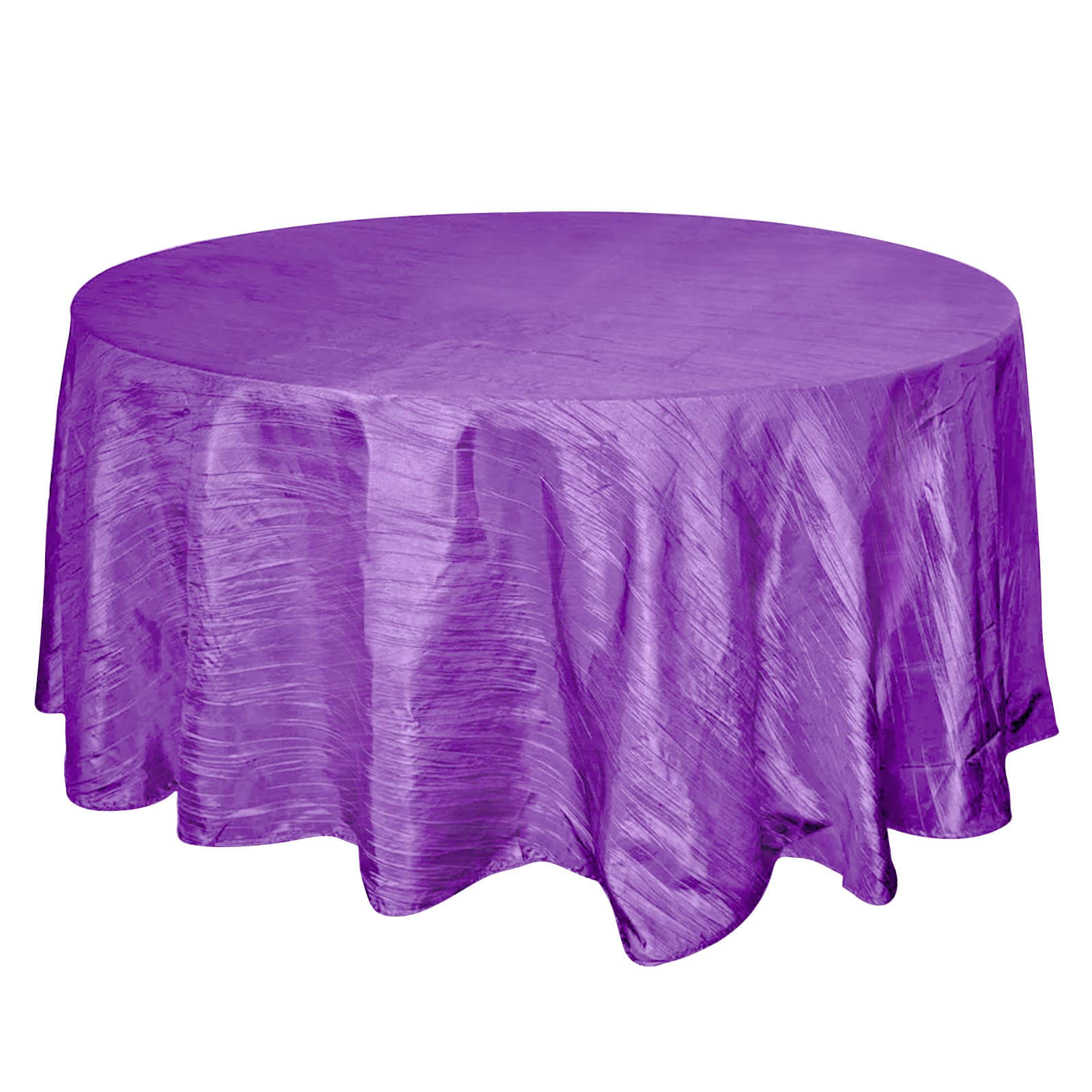 Premium Purple Seamless Accordion Crinkle Taffeta 120 Round Tablecloth for Weddings & Events