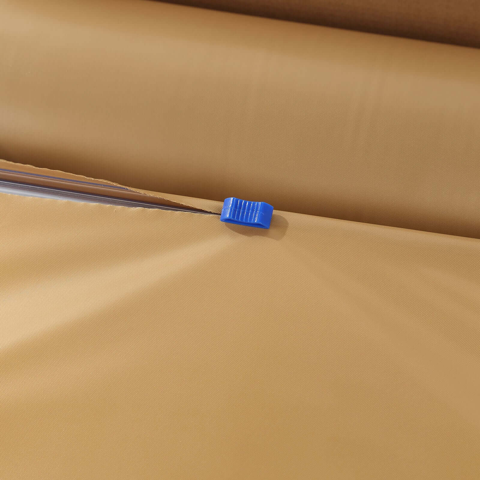 Customizable Gold Plastic Table Cover Roll with Slide Cutter - Great for Events!