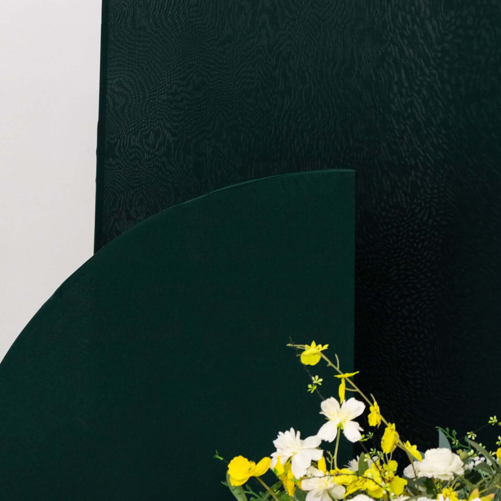 Custom-Fit Set of 4 Matte Hunter Emerald Green Spandex Half Moon Wedding Arch Backdrop Covers in 4 Sizes