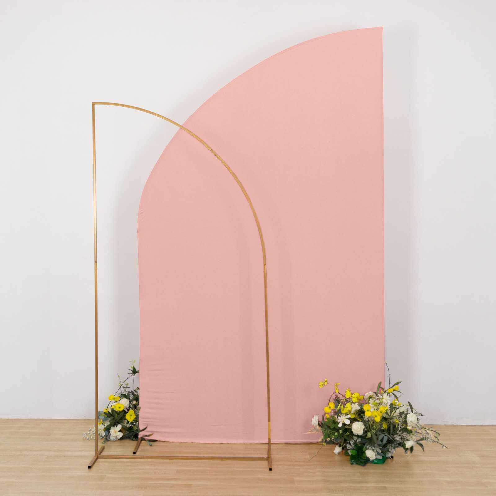 Hot Sale! 8ft Dusty Rose Spandex Fitted Cover for Half - Moon Wedding Backdrop Stand