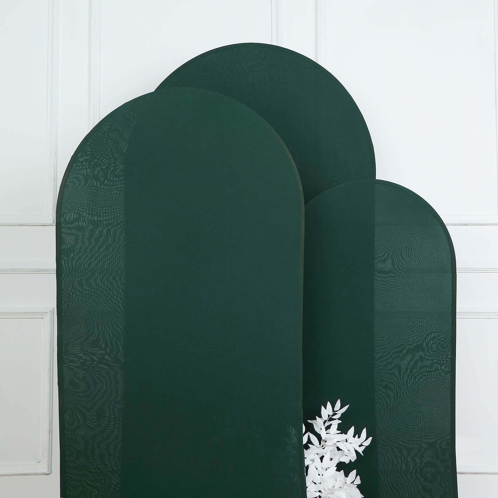 6ft Double - sided Matte Hunter Emerald Green Spandex Fitted Cover for Round Top Wedding Arch