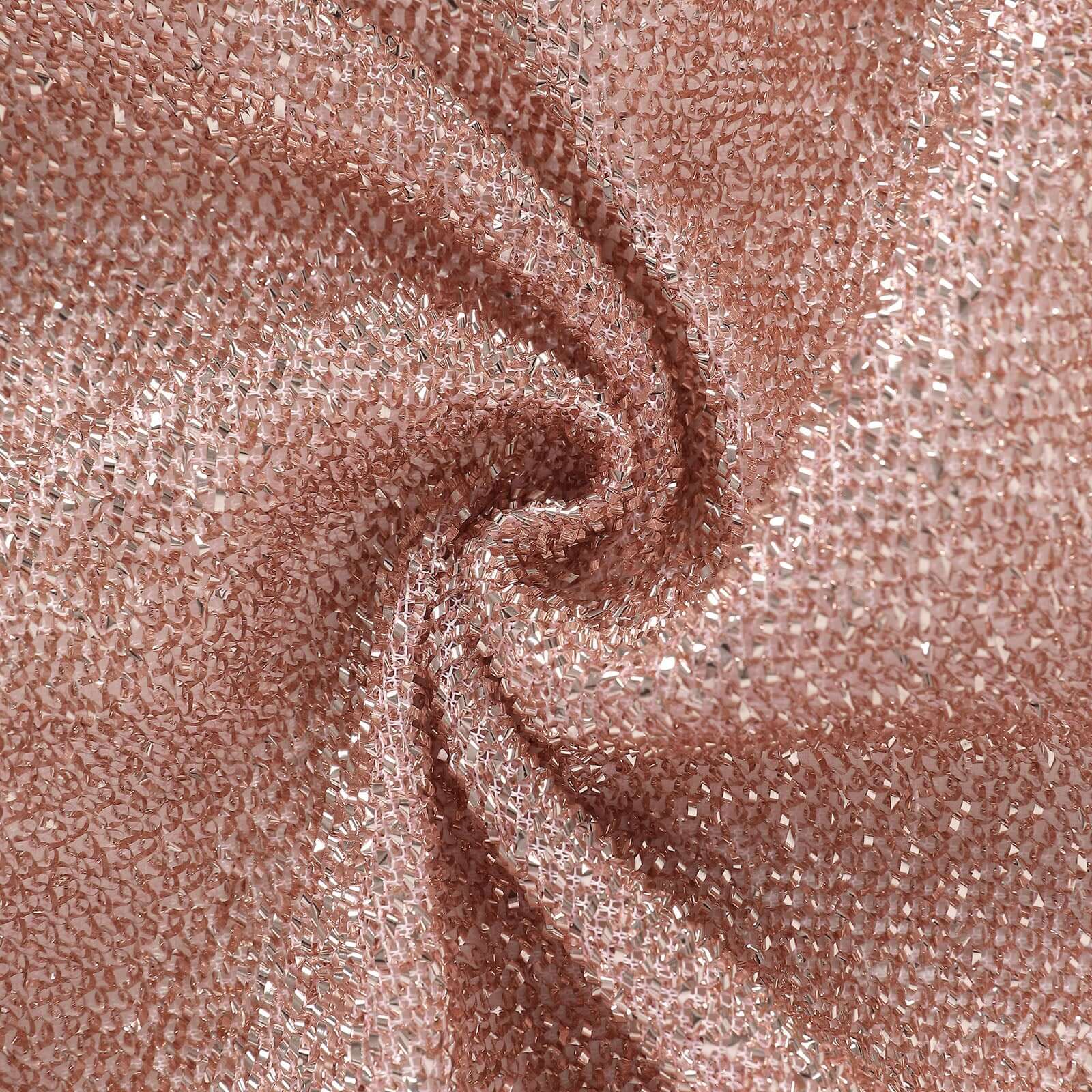 Special Offer! 7ft Rose Gold Shimmer Tinsel Spandex Backdrop Cover for Round Top Wedding Arch