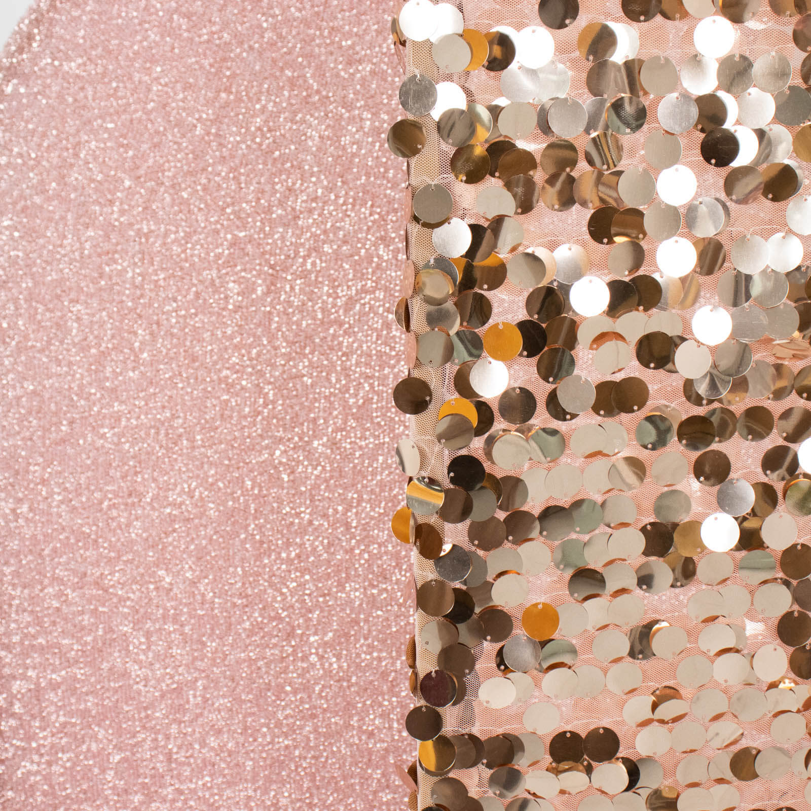 3-Piece Rose Gold Wedding Arch Frame Covers: Sequin, Tinsel & Spandex