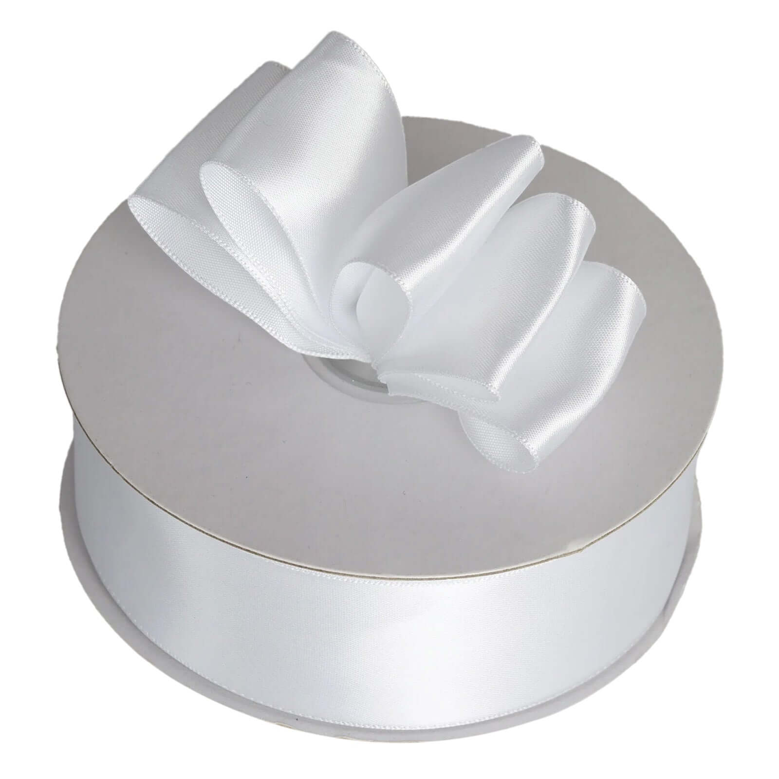 Amazing 50 Yards 1.5-Inch White Single-Face Decorative Polyester Satin Ribbon for Various Occasions